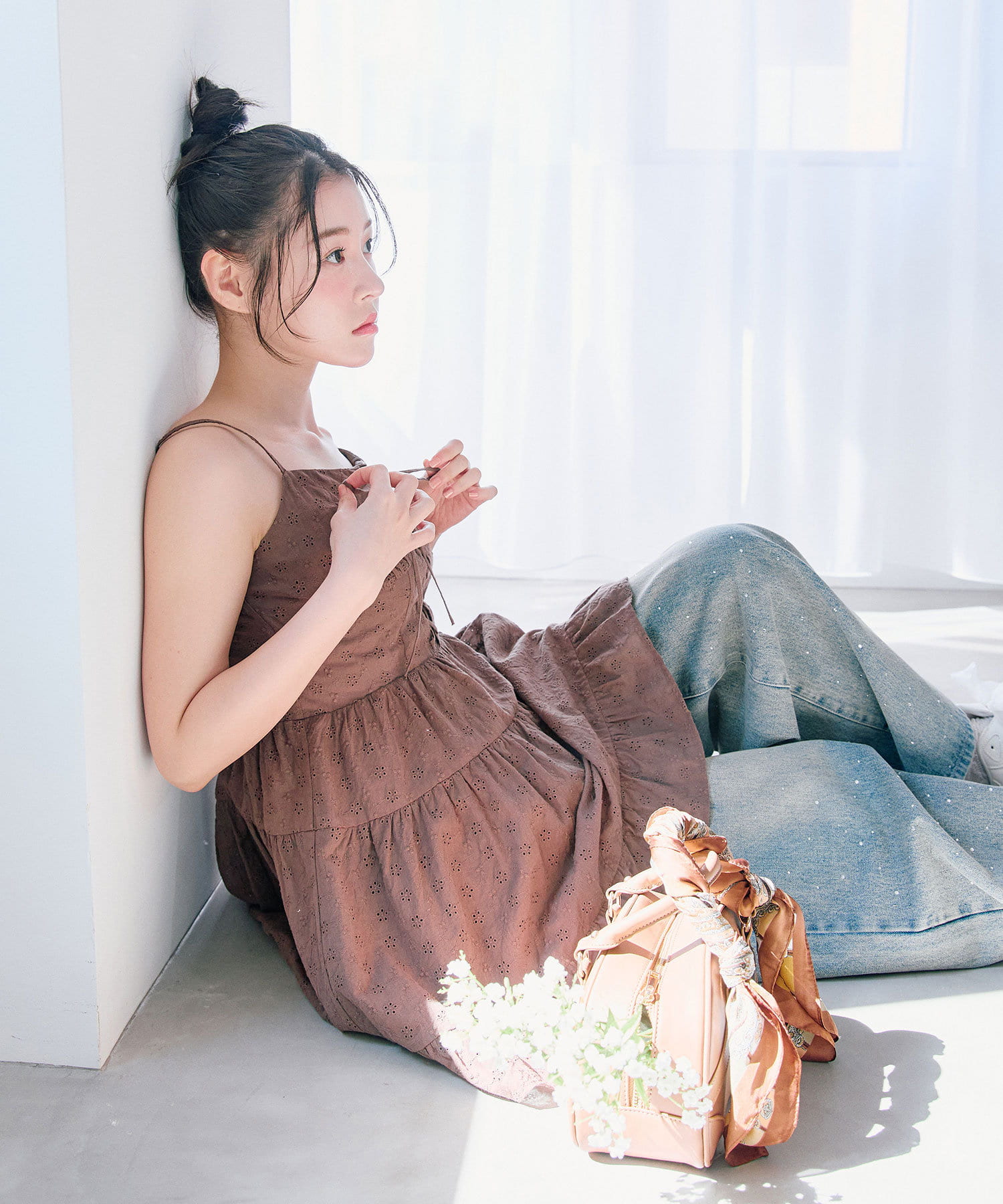 OLIVE des OLIVE(オリーブ デ オリーブ) レースアップミニキャミワンピース