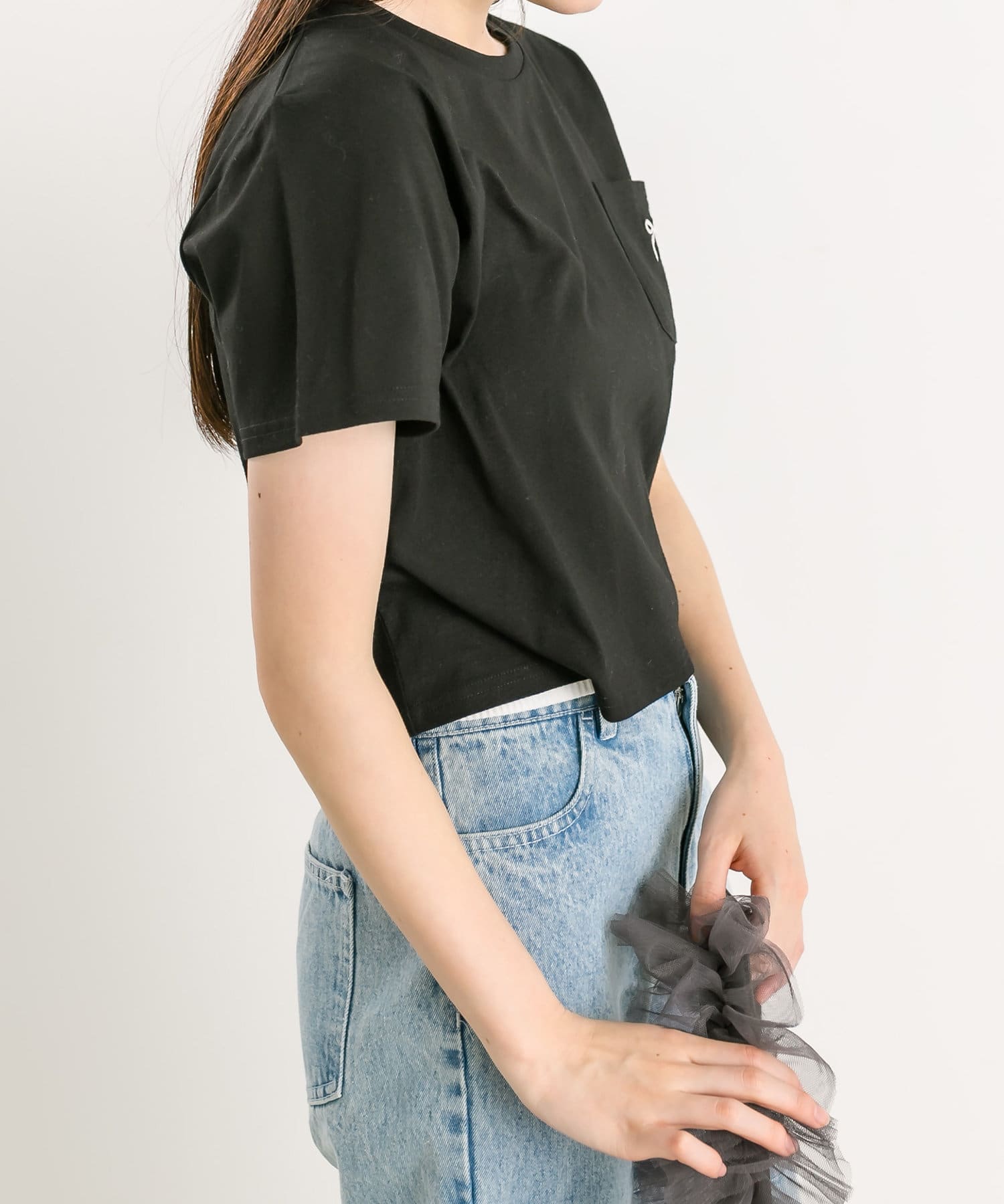 OLIVE des OLIVE(オリーブ デ オリーブ) 【WEB限定/リバイバル】リボン刺繍Tシャツ