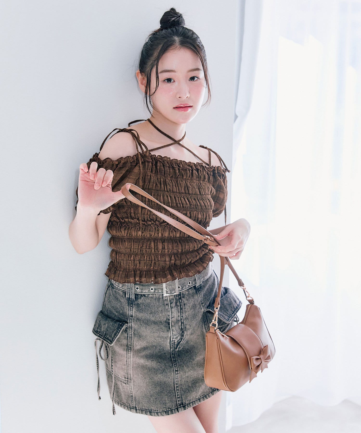 OLIVE des OLIVE(オリーブ デ オリーブ) シャーリングブラウス