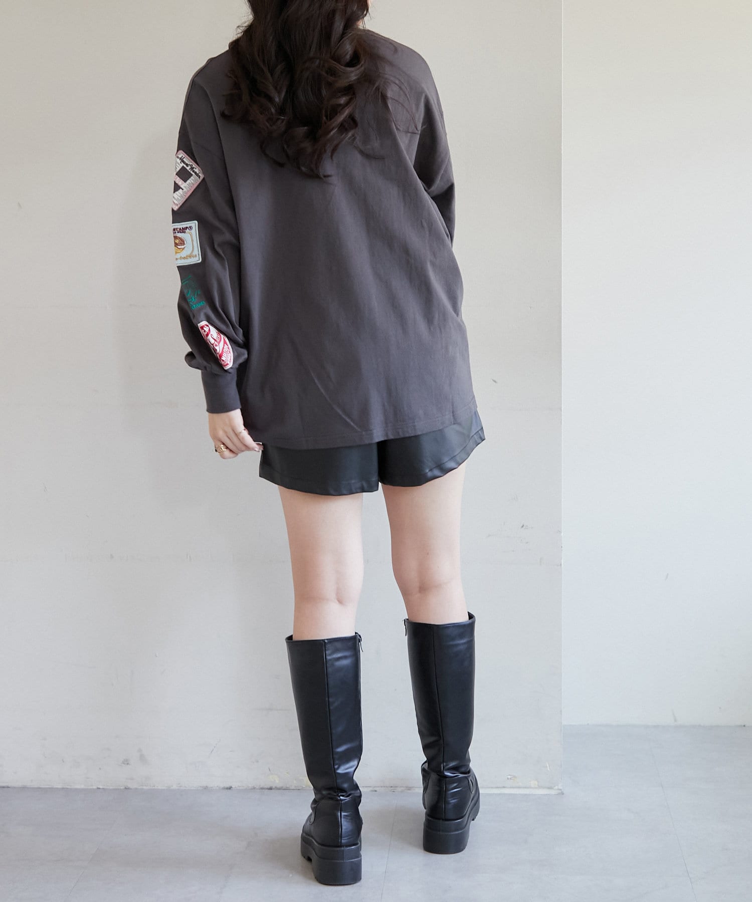 NICE CLAUP / OLIVE des OLIVE OUTLET(ナイスクラップ  / オリーブ デ オリーブ アウトレット) 【RMAF】【大人気リバイバル】ワッペンロンＴ