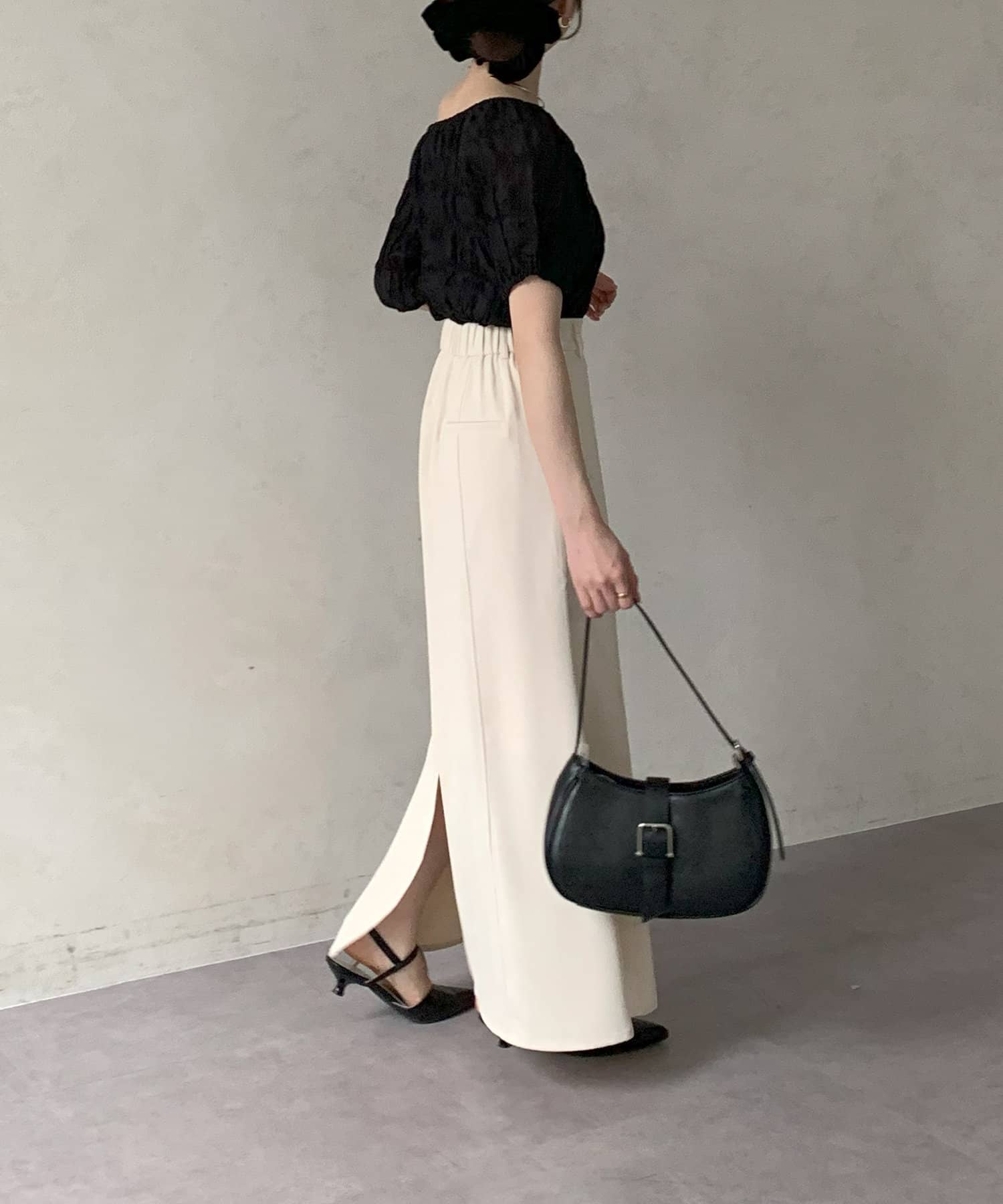 Thevon.(ゼヴォン) シャーリングシアーボートネックブラウス