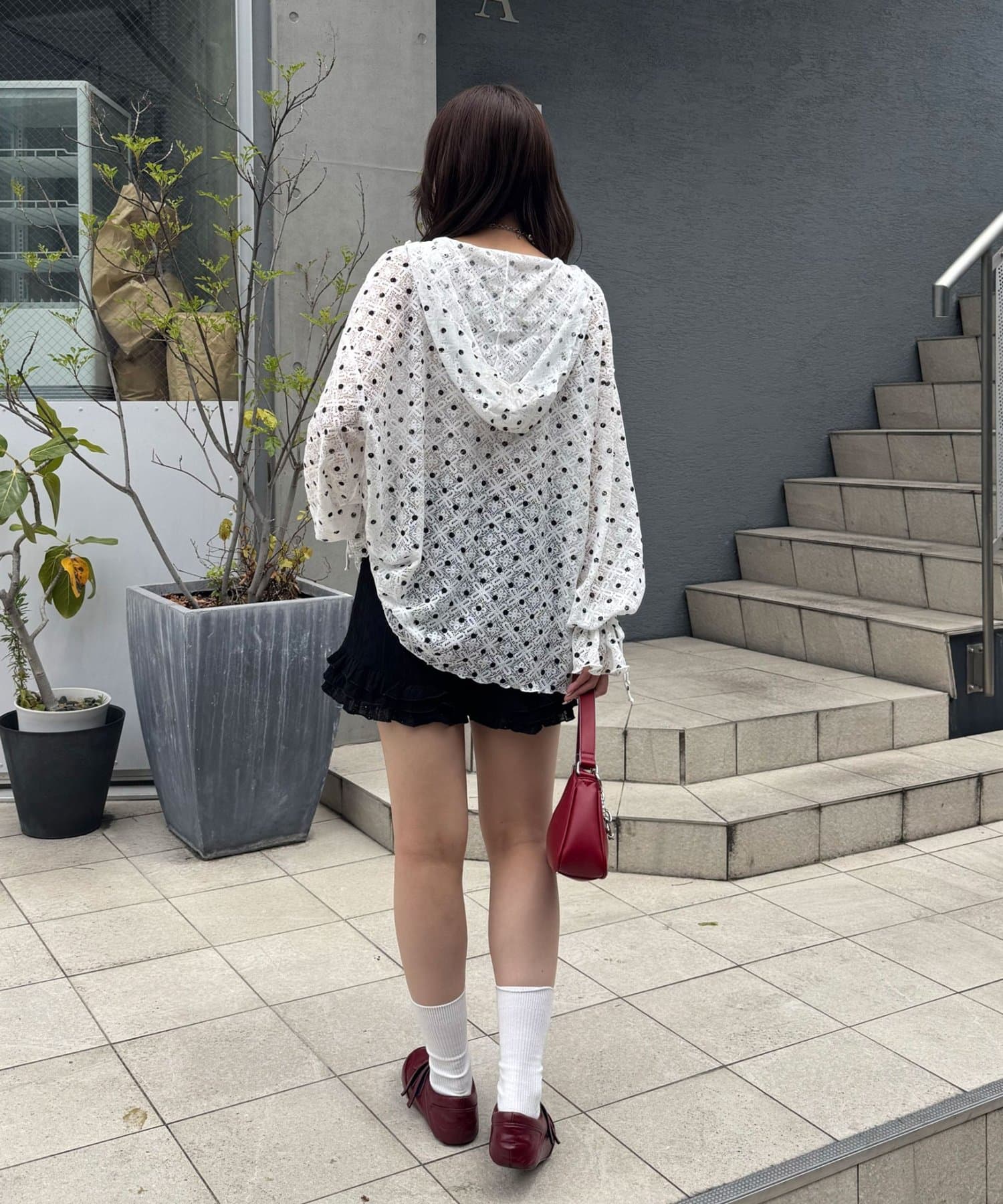CIAOPANIC(チャオパニック) レースメローフーディートップス