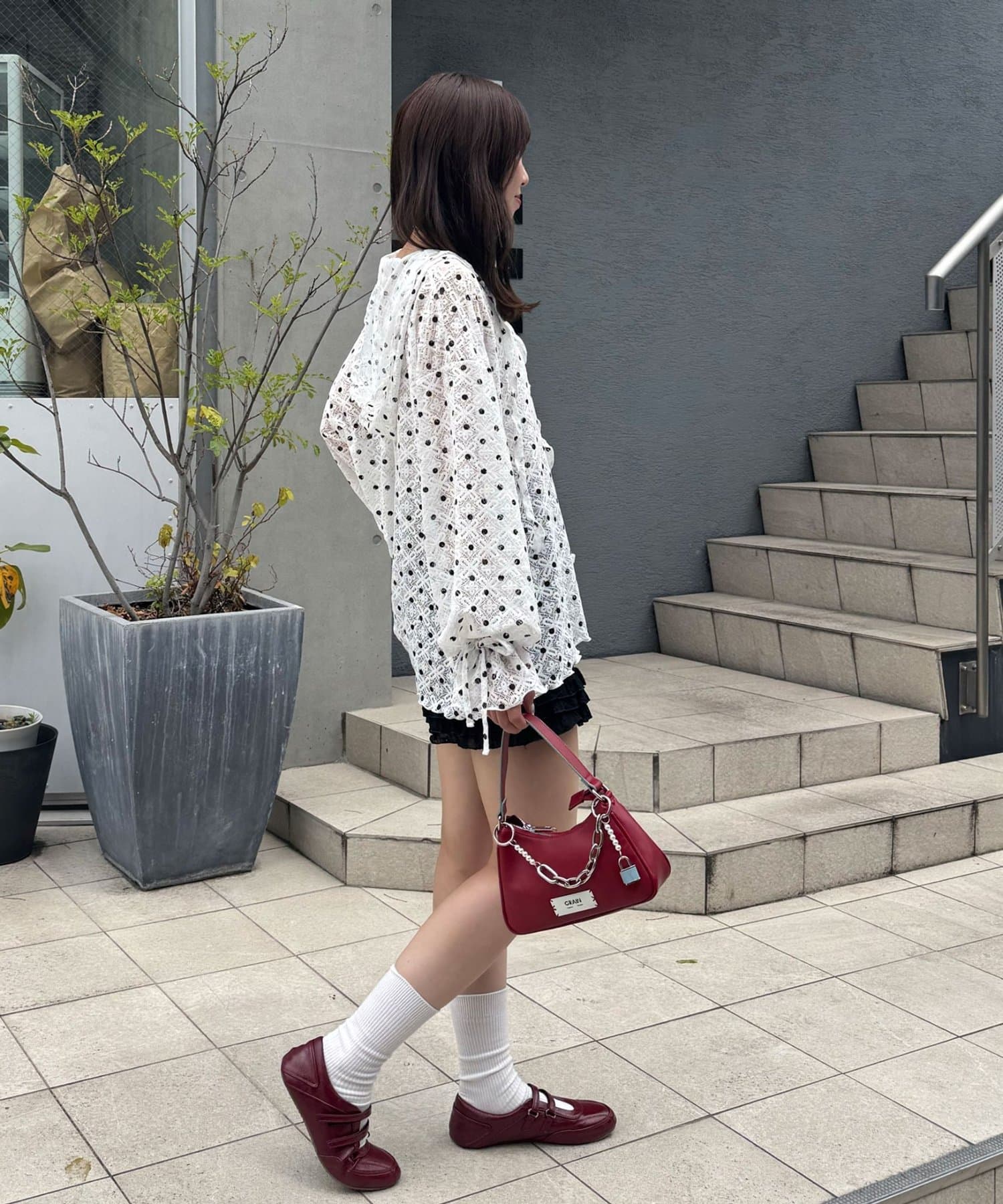 CIAOPANIC(チャオパニック) レースメローフーディートップス