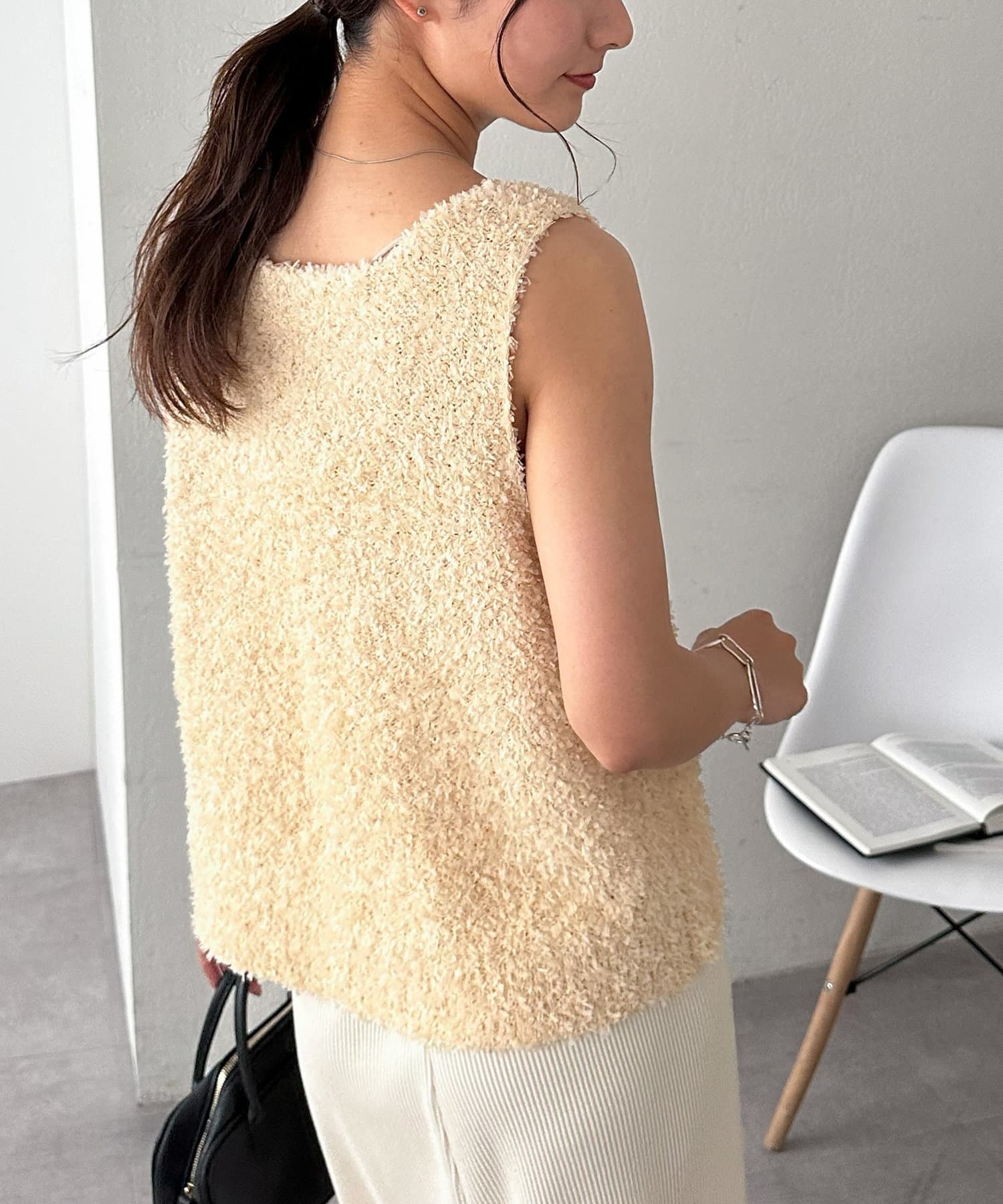 DISCOAT(ディスコート) 【WEB限定】リボンヤーンベスト