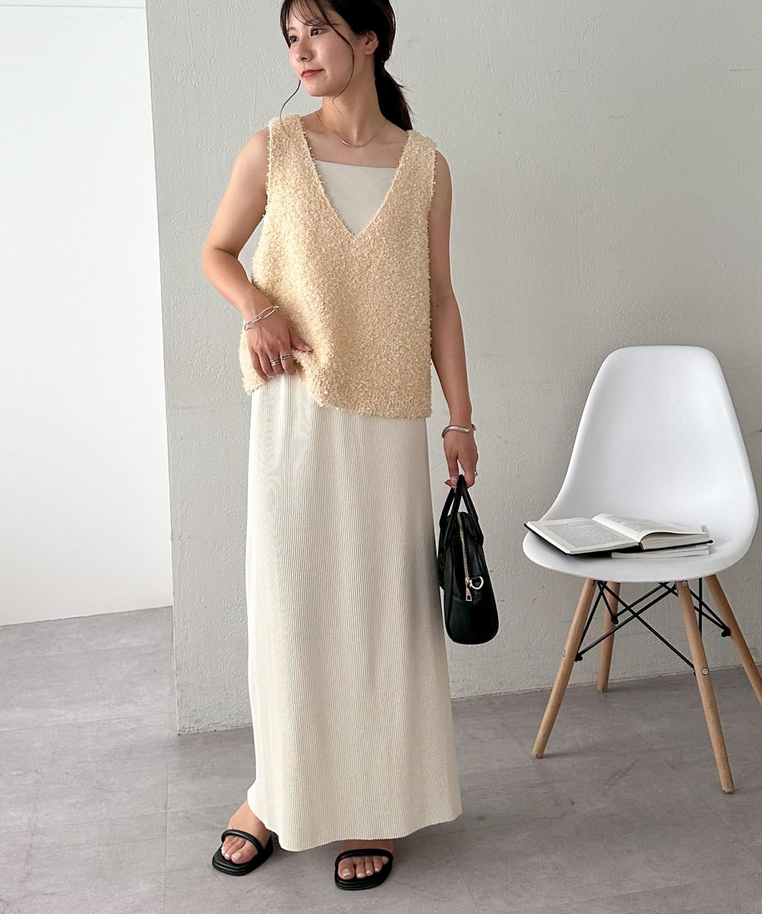 DISCOAT(ディスコート) 【WEB限定】リボンヤーンベスト