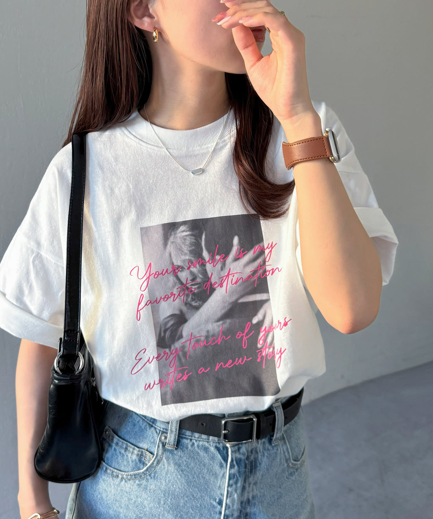 DISCOAT(ディスコート) 【WEB限定】モノクロロゴカラーポイントビッグ半袖Tシャツ