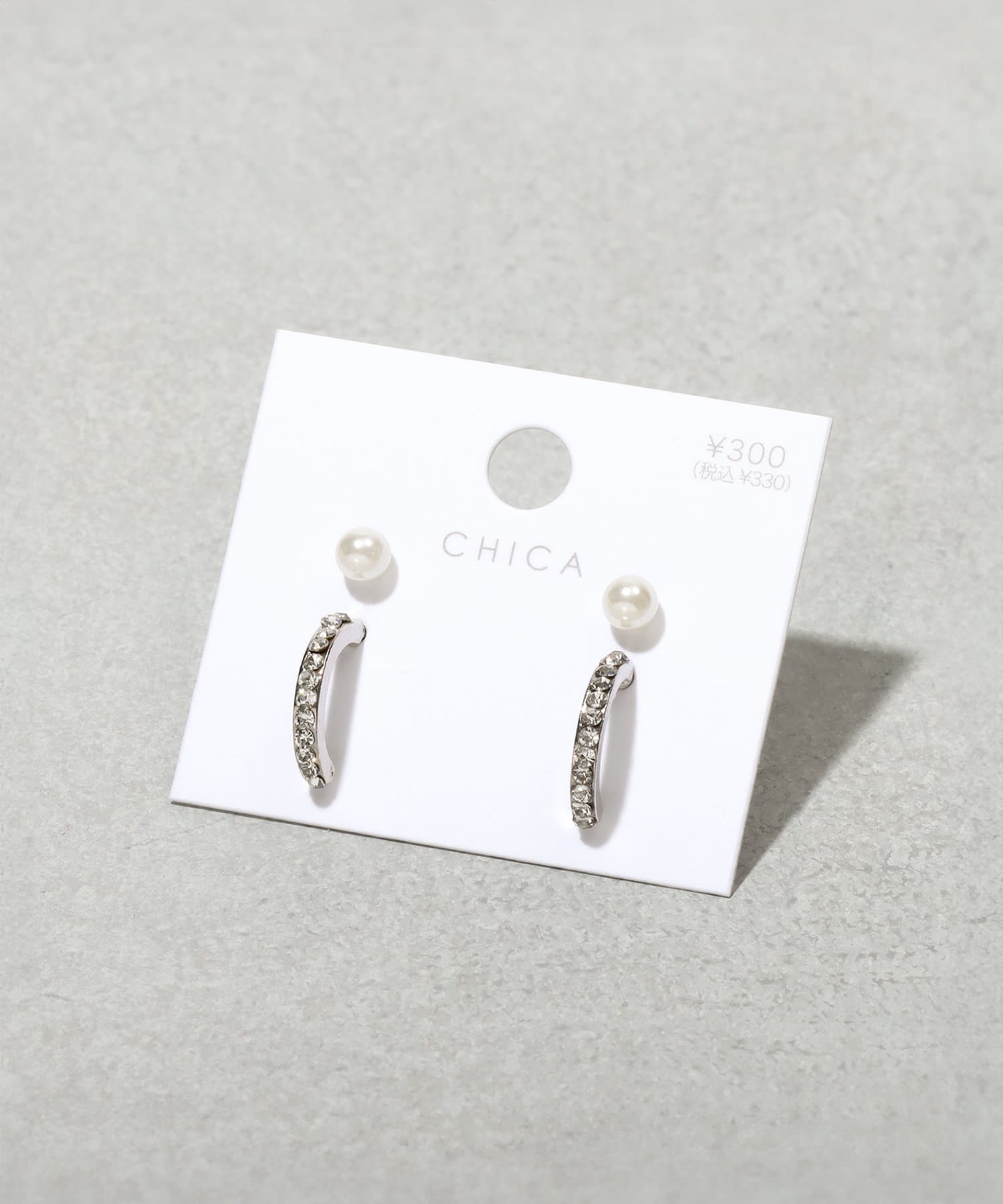 3COINS(スリーコインズ) パールガラスピアス4個セット
