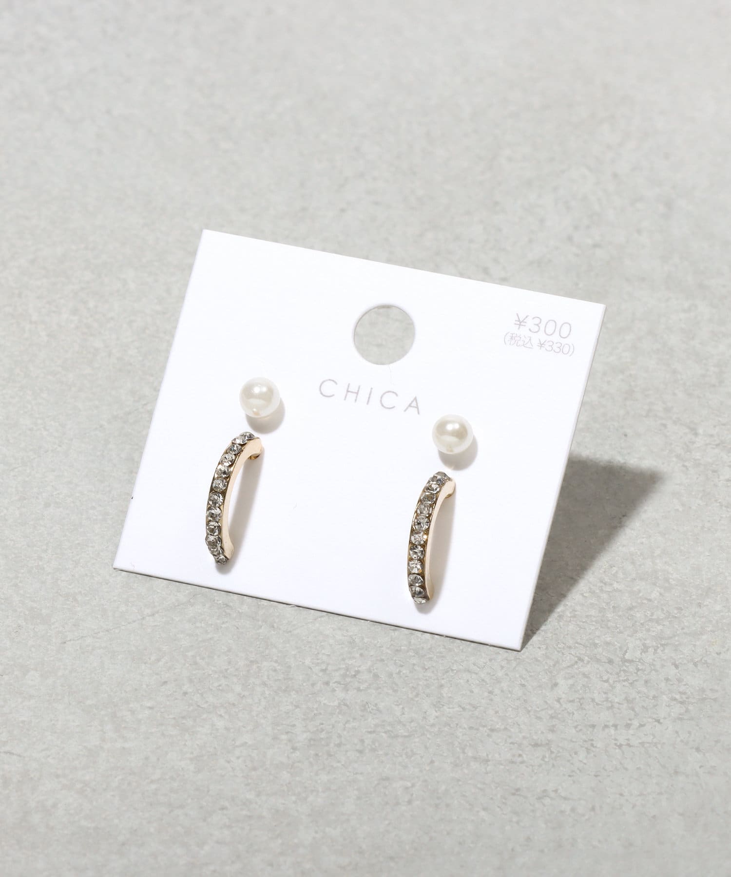 3COINS(スリーコインズ) パールガラスピアス4個セット