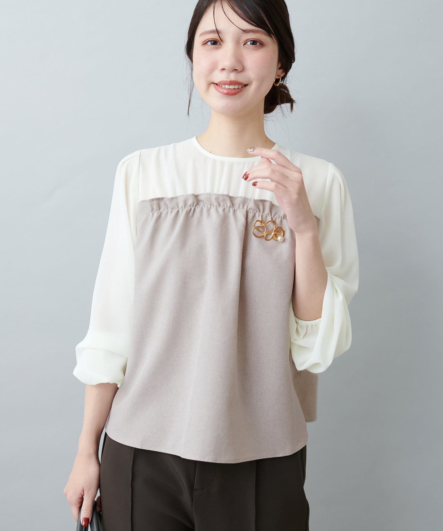 natural couture】キレイめブラウス+スカートセットアップ | NICE