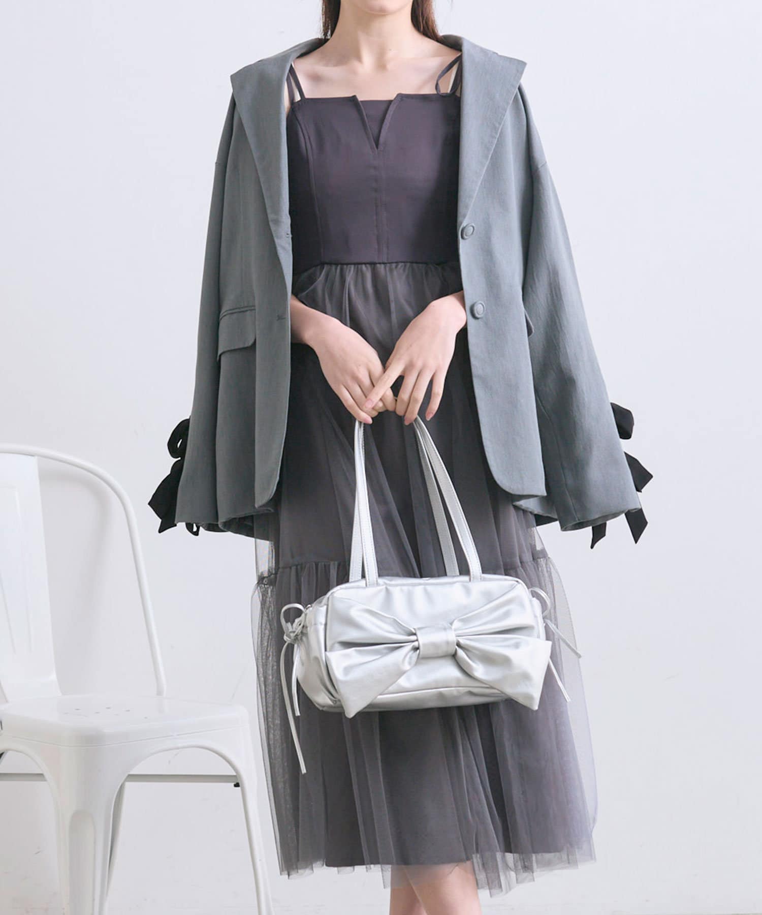 NICE CLAUP / OLIVE des OLIVE OUTLET(ナイスクラップ  / オリーブ デ オリーブ アウトレット) 【OLIVE des OLIVE】チュールドッキングワンピ