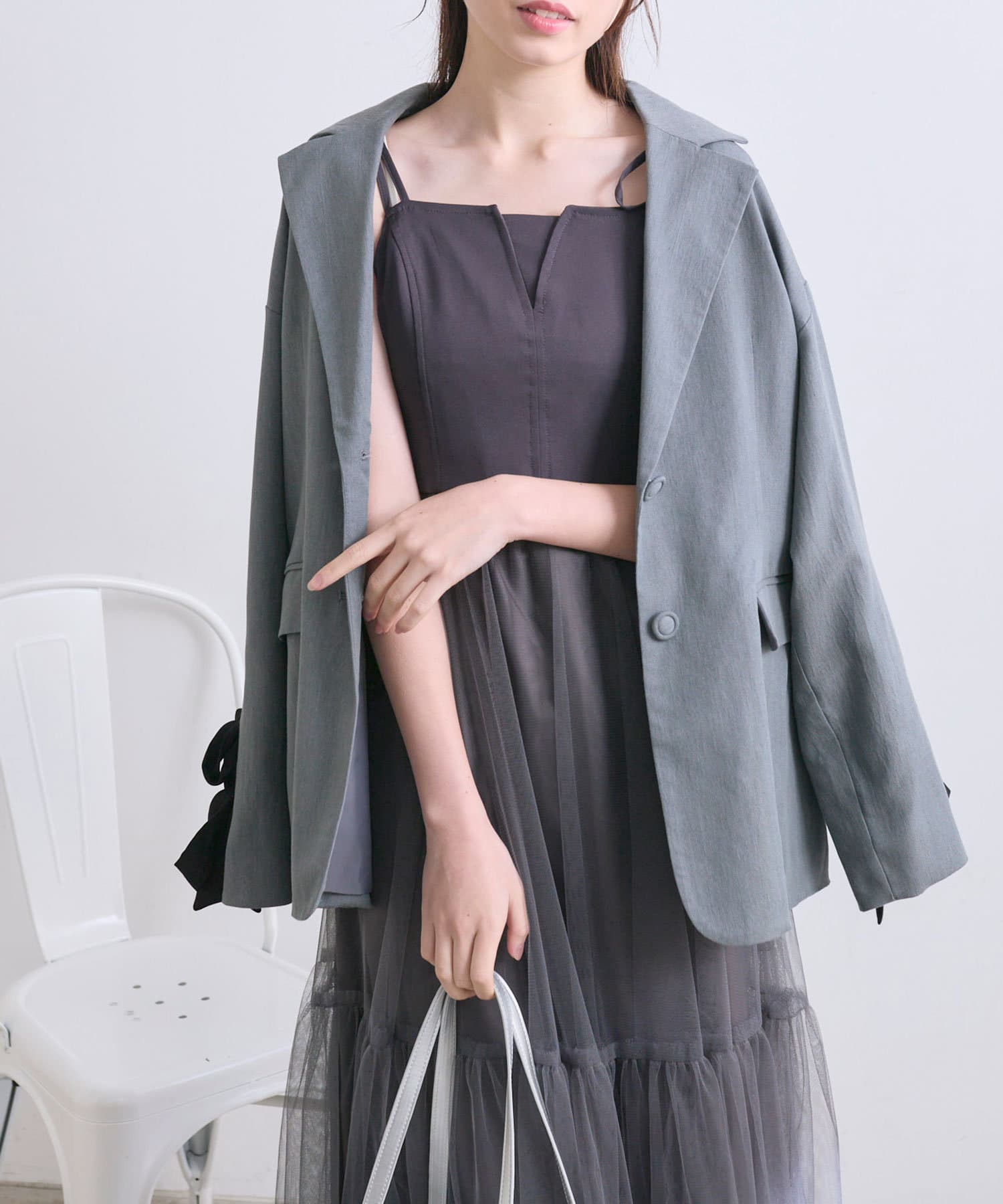 NICE CLAUP / OLIVE des OLIVE OUTLET(ナイスクラップ  / オリーブ デ オリーブ アウトレット) 【OLIVE des OLIVE】チュールドッキングワンピ