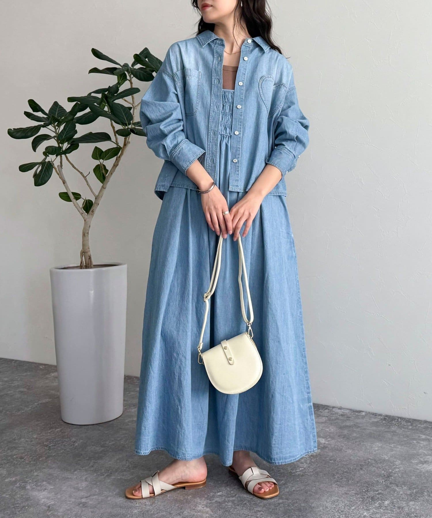 ライトオンスデニムシャーリングキャミワンピース | FREDY