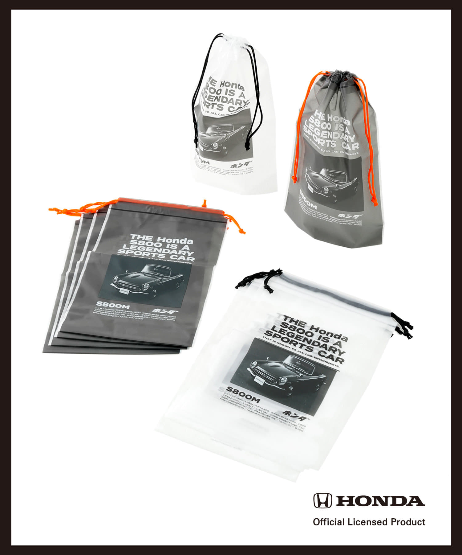 3COINS(スリーコインズ) Honda透明巾着10枚セット／Honda