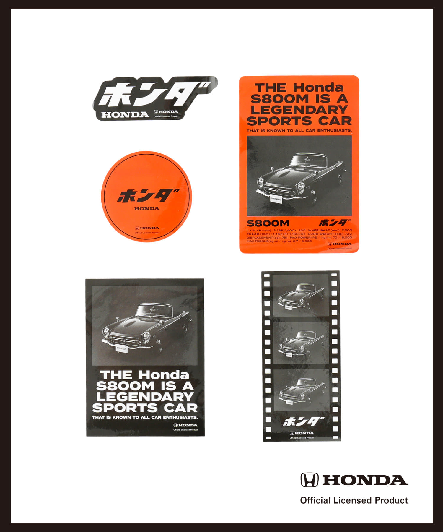 3COINS(スリーコインズ) Hondaステッカー5枚セット／Honda