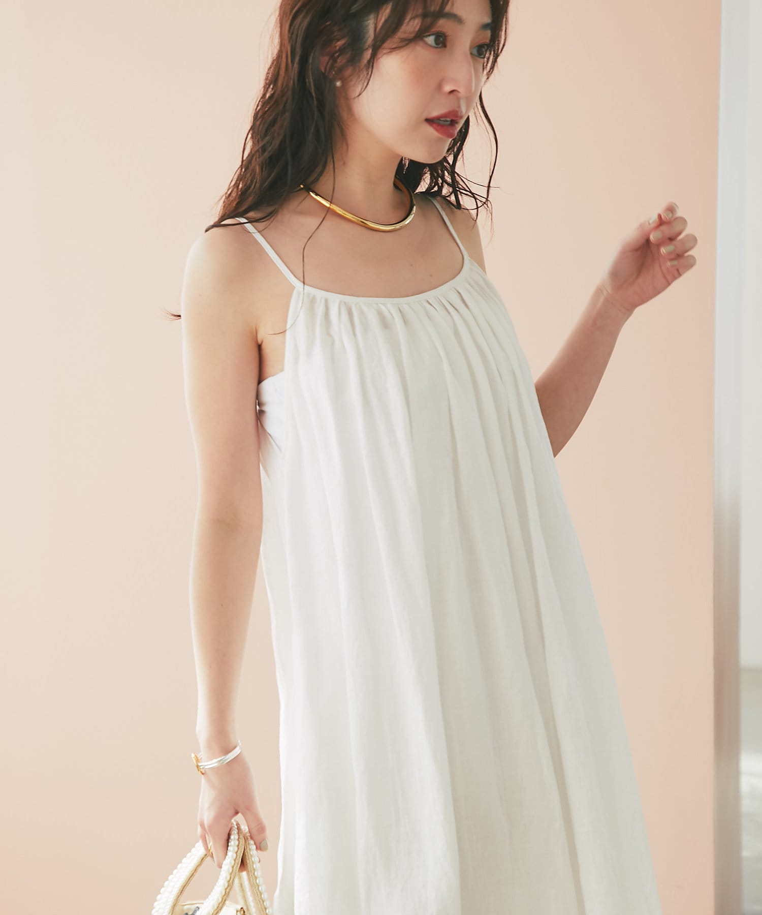 2025SS リネンキャミワンピース Re:EDIT ワンピース 「2025 SUMMER COLLECTION」「低身長サイズ
