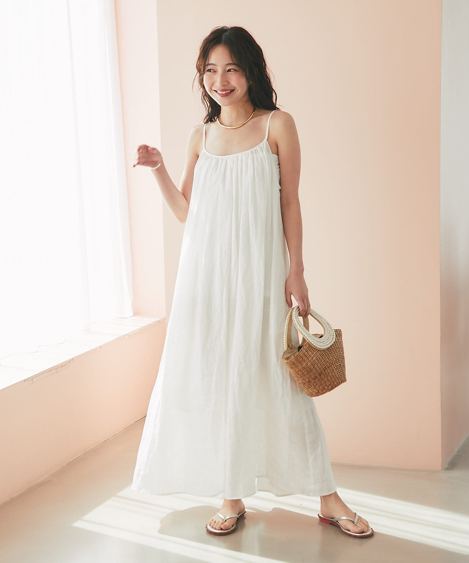 大人カジュアル】リネンキャミワンピース | La boutique BonBon