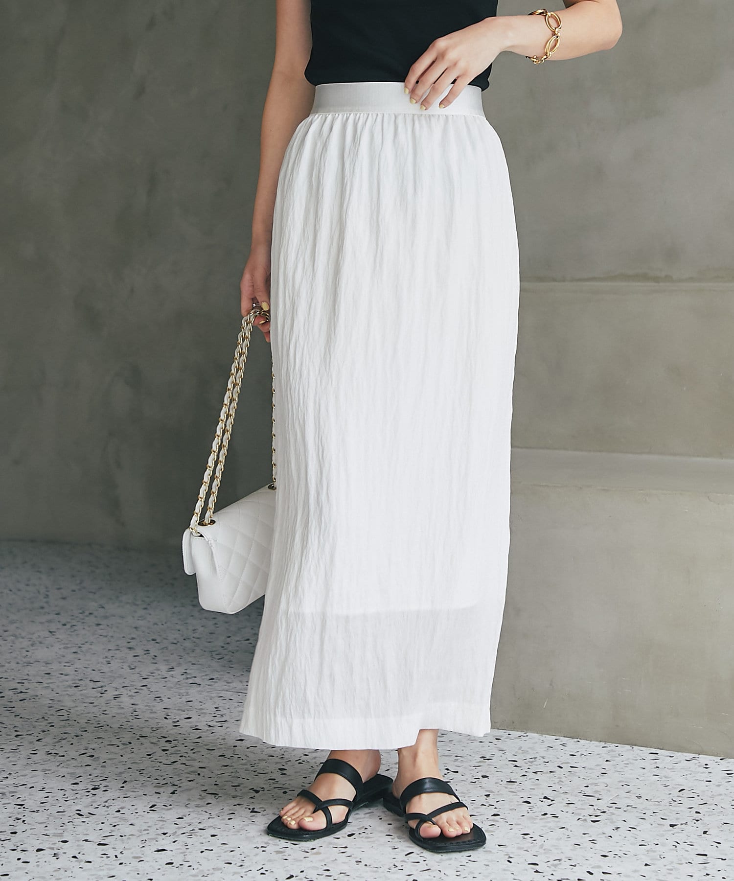 La boutique BonBon(ラブティックボンボン) 【オシャレ度UP】フィブリルツイルナロースカート