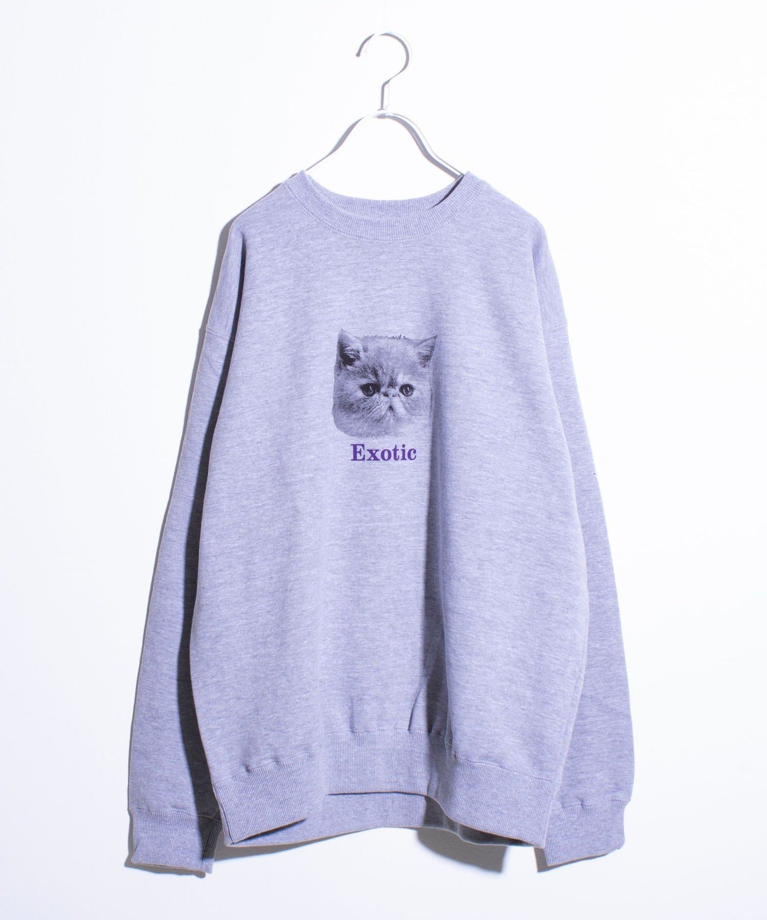 FREDY & GLOSTER(フレディ アンド グロスター) 【GLOSTER】DOG&CAT 犬猫プリント クルーネックスウェット