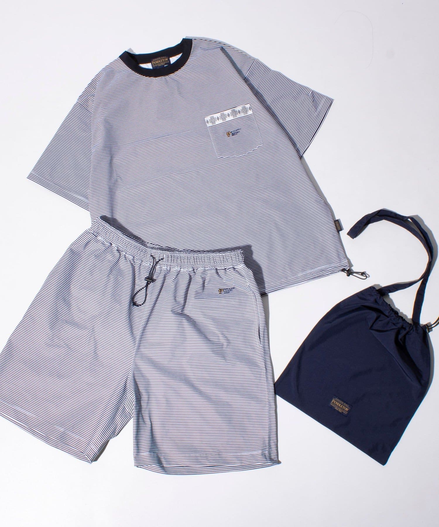 No.5275-0011涼しく感じる快適さと機能性を兼ね備えたショートスリーブTシャツ・ショートパンツ・ミニバッグの3点セットアイテム・リラックス感のあるシルエットに仕上げており、デイリーユースはもち