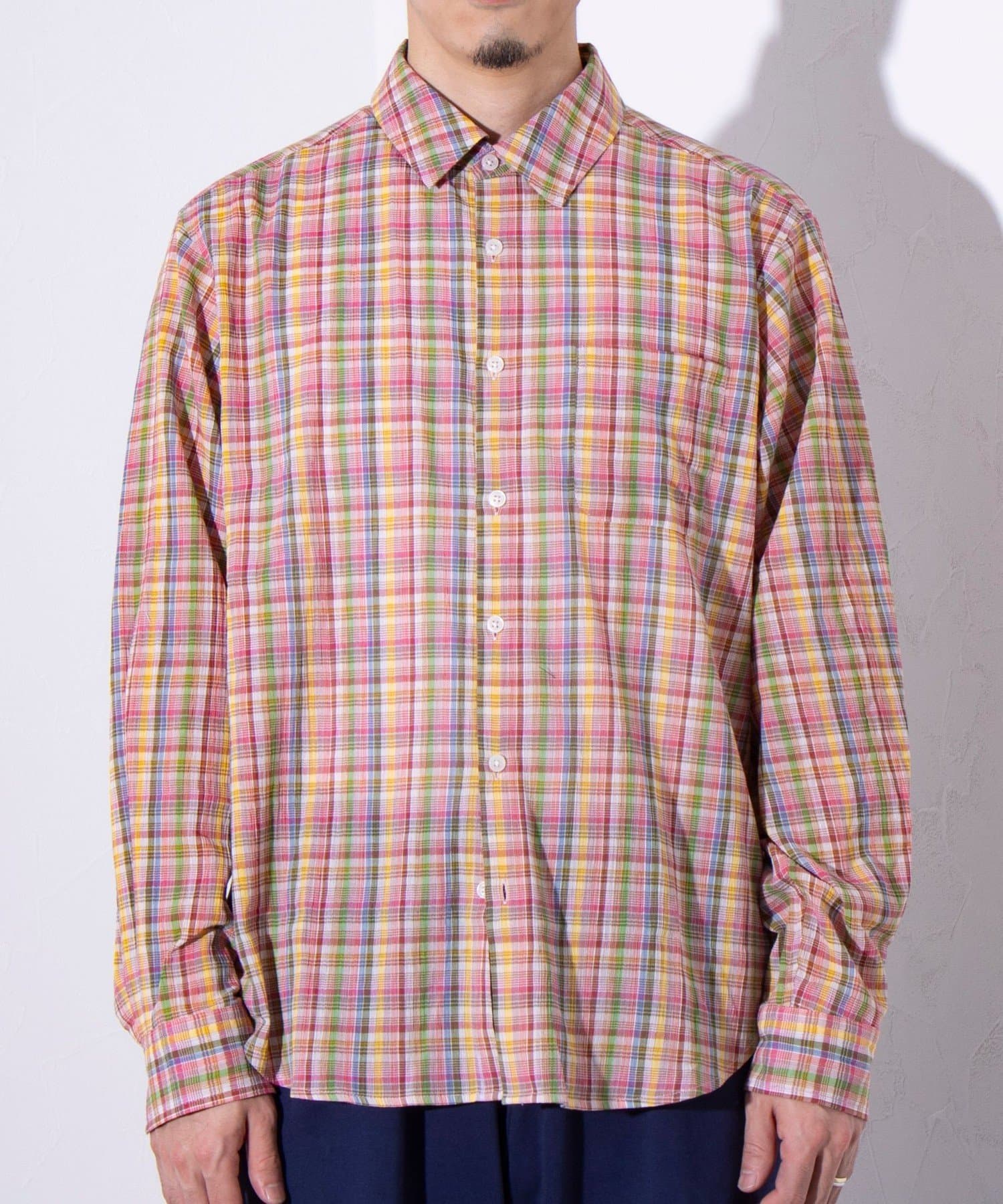 FREDY & GLOSTER(フレディ アンド グロスター) 【GLOSTER/グロスター】ガーゼライクチェックシャツ レギュラーカラー