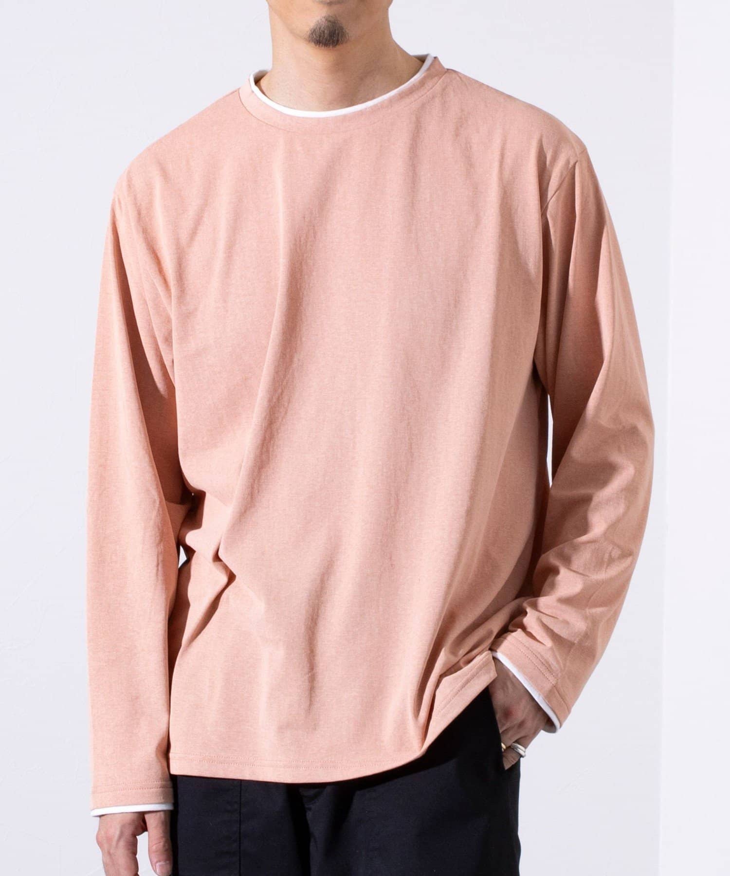 FREDY & GLOSTER(フレディ アンド グロスター) 【GLOSTER】フェード加工 天竺 フェイクレイヤード ロングスリーブTシャツ