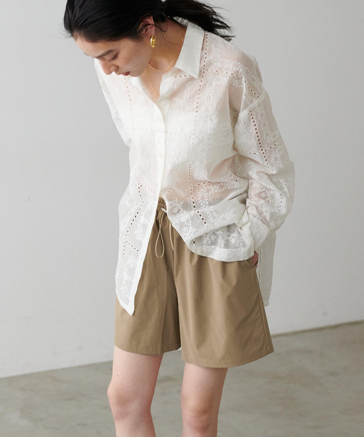 LARUTA(ラルータ) ウエストストリングショートパンツ