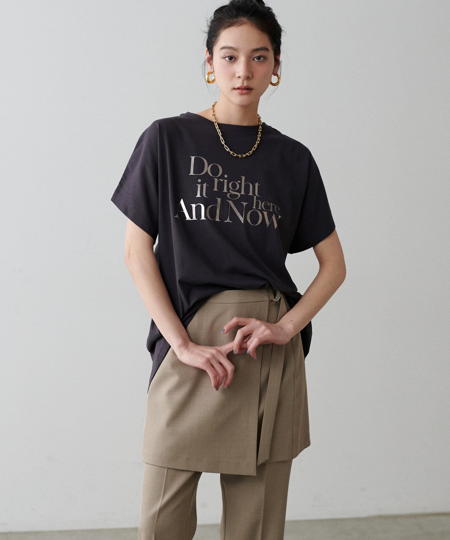 LARUTA(ラルータ) 汗染み防止バックスリットロゴT