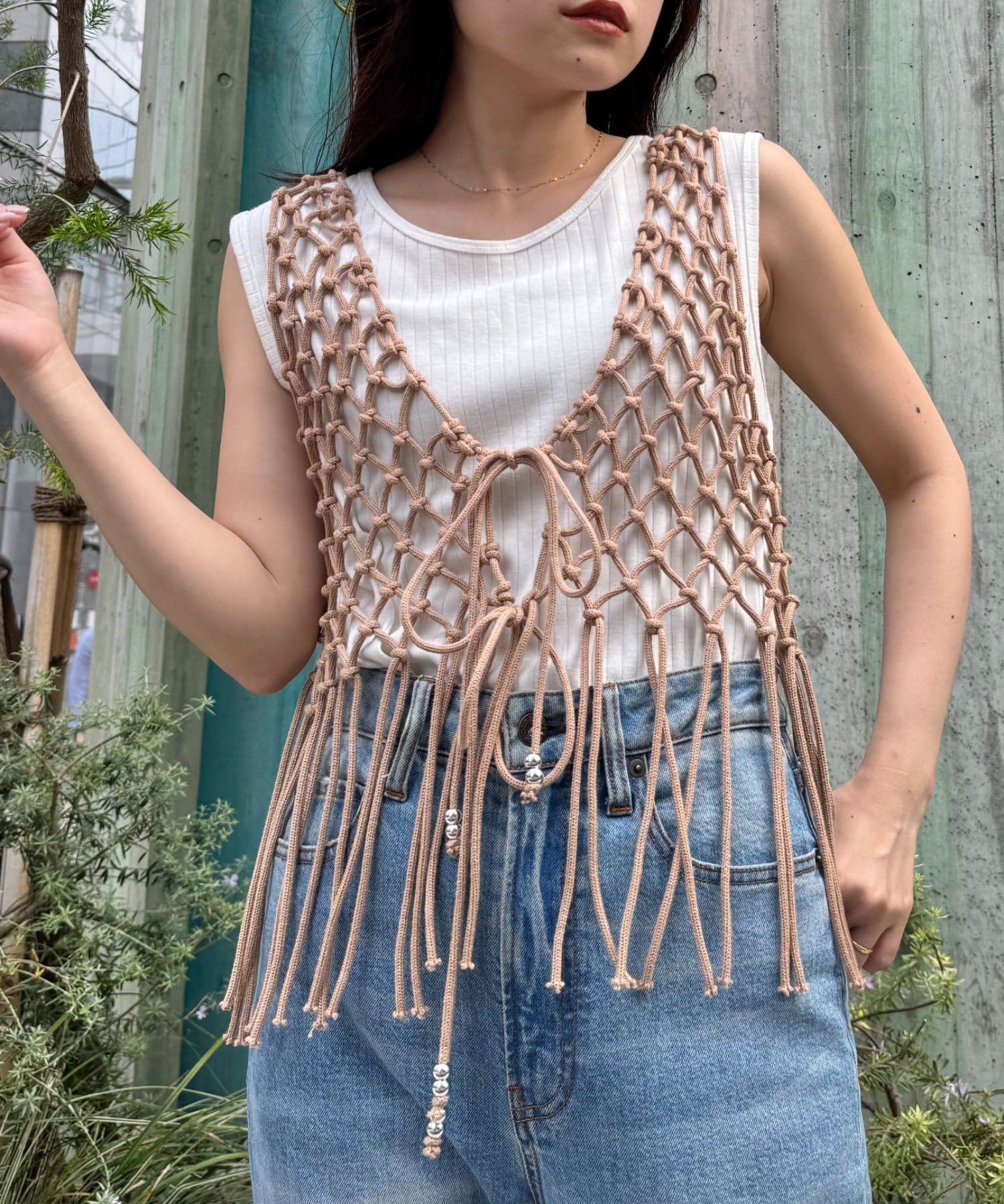 マクラメベスト discoat アイボリー Discoat｜マクラメベスト | Rakuten Fashion(楽天ファッション