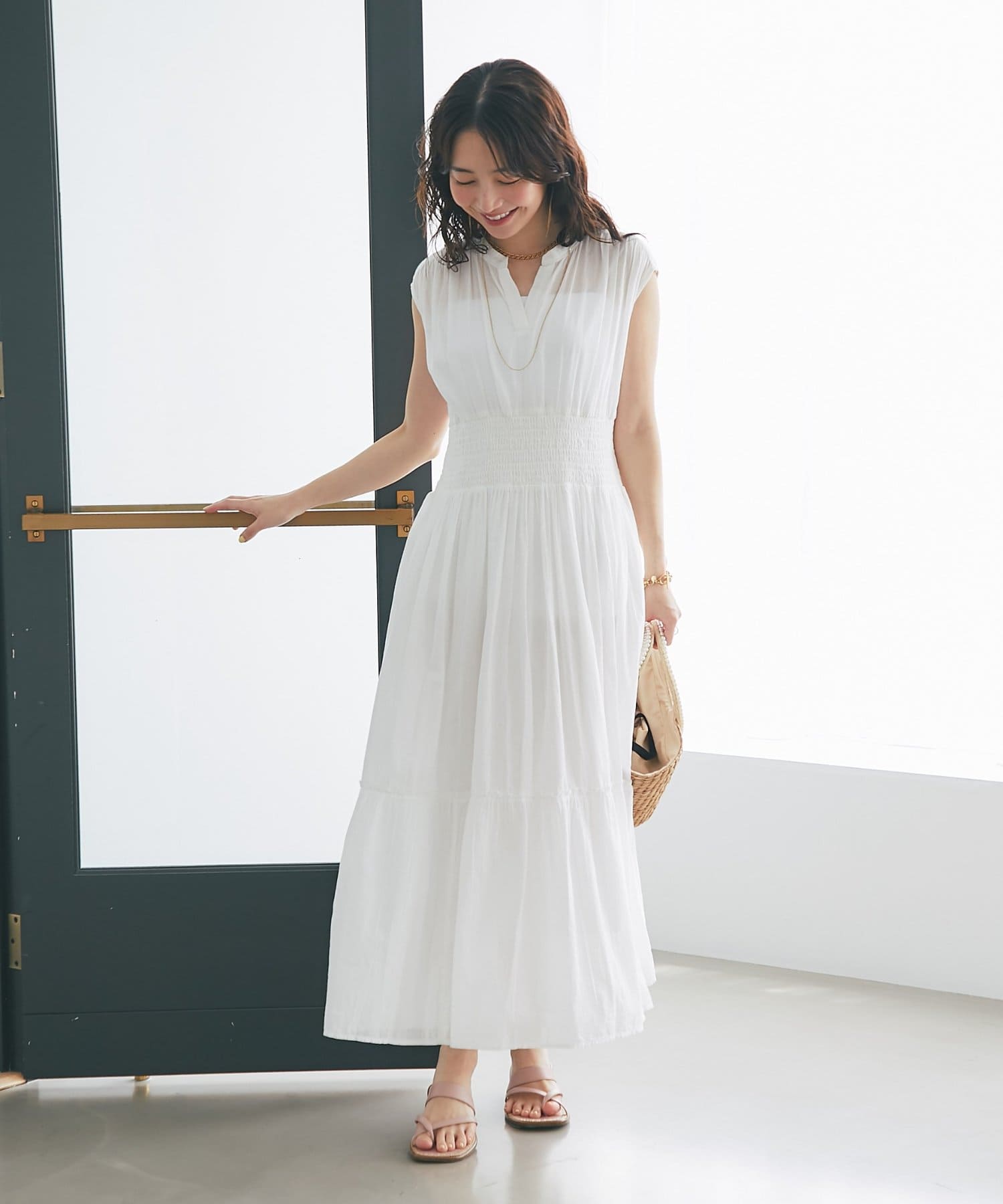 ✨美品✨ヌキテパ コットンボイル タッセル ワンピース シャーリング ロング NE QUITTEZ PAS! ワンピース 「別注」ne Quittez pas / ボイル