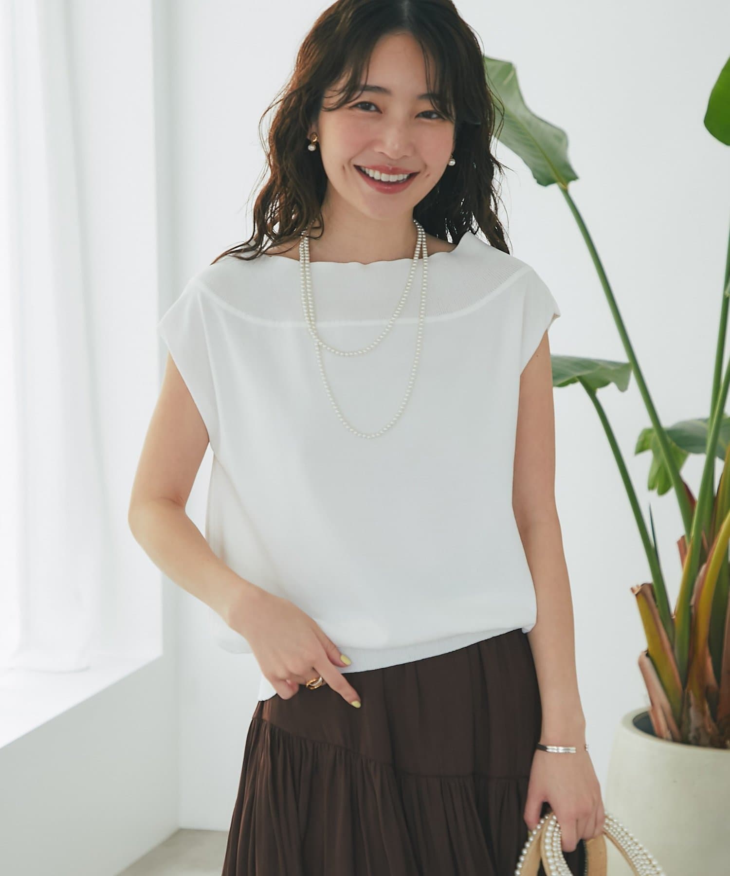最強美人見え】クールタッチUVオフショルフレンチニット | La