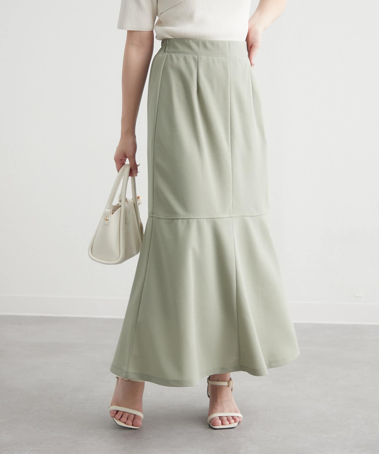 NICE CLAUP / OLIVE des OLIVE OUTLET(ナイスクラップ  / オリーブ デ オリーブ アウトレット) 【大人フェミニン】ジョーゼットポンチマーメイドスカート