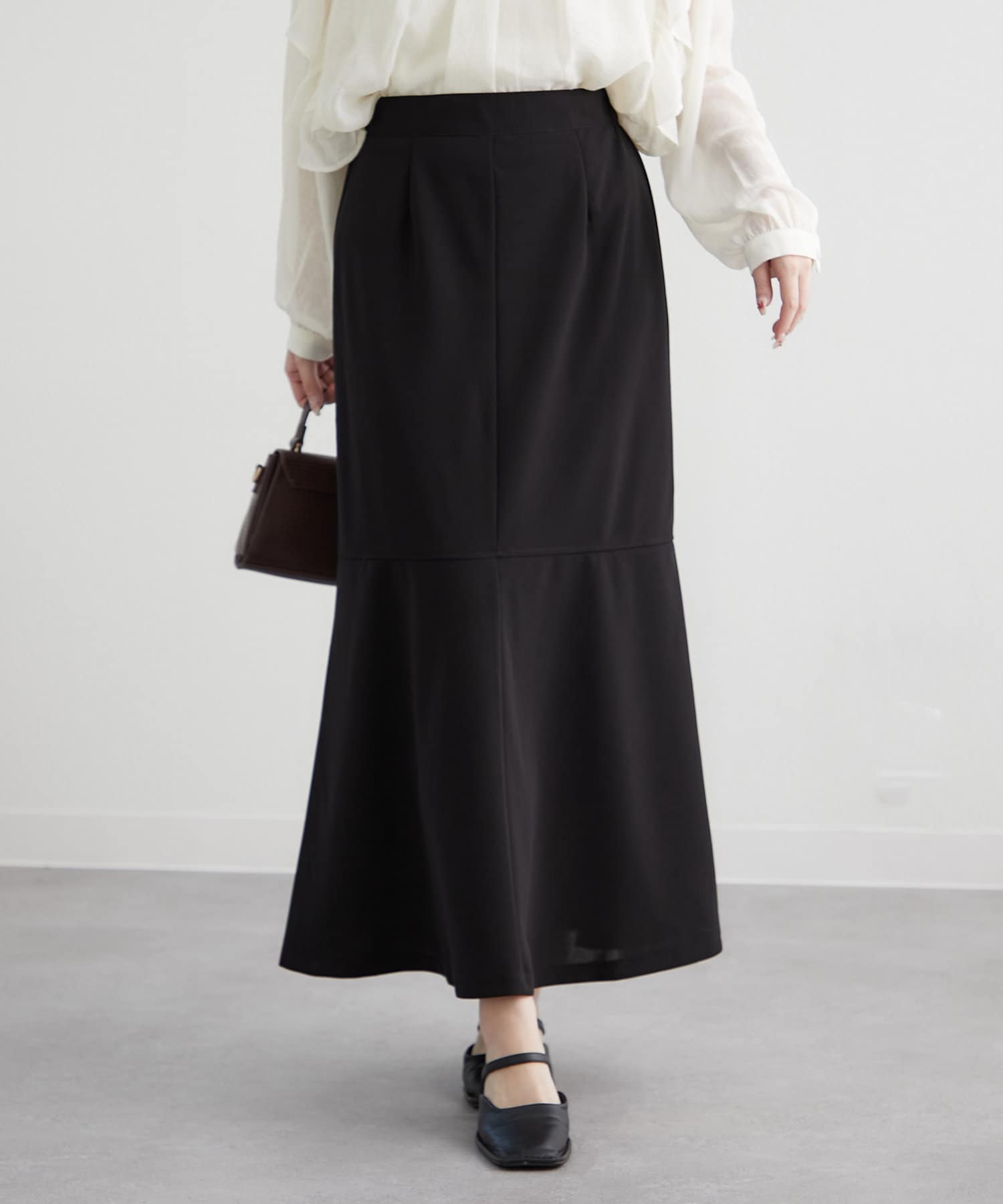 NICE CLAUP / OLIVE des OLIVE OUTLET(ナイスクラップ  / オリーブ デ オリーブ アウトレット) 【大人フェミニン】ジョーゼットポンチマーメイドスカート