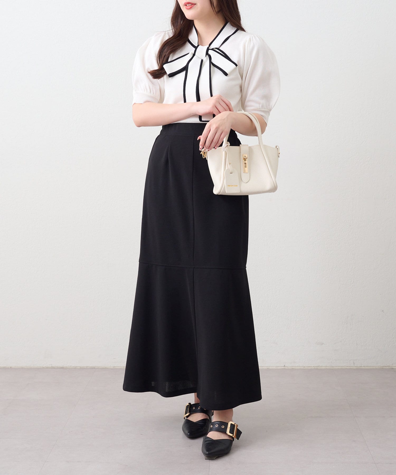 NICE CLAUP / OLIVE des OLIVE OUTLET(ナイスクラップ  / オリーブ デ オリーブ アウトレット) 【大人フェミニン】ジョーゼットポンチマーメイドスカート