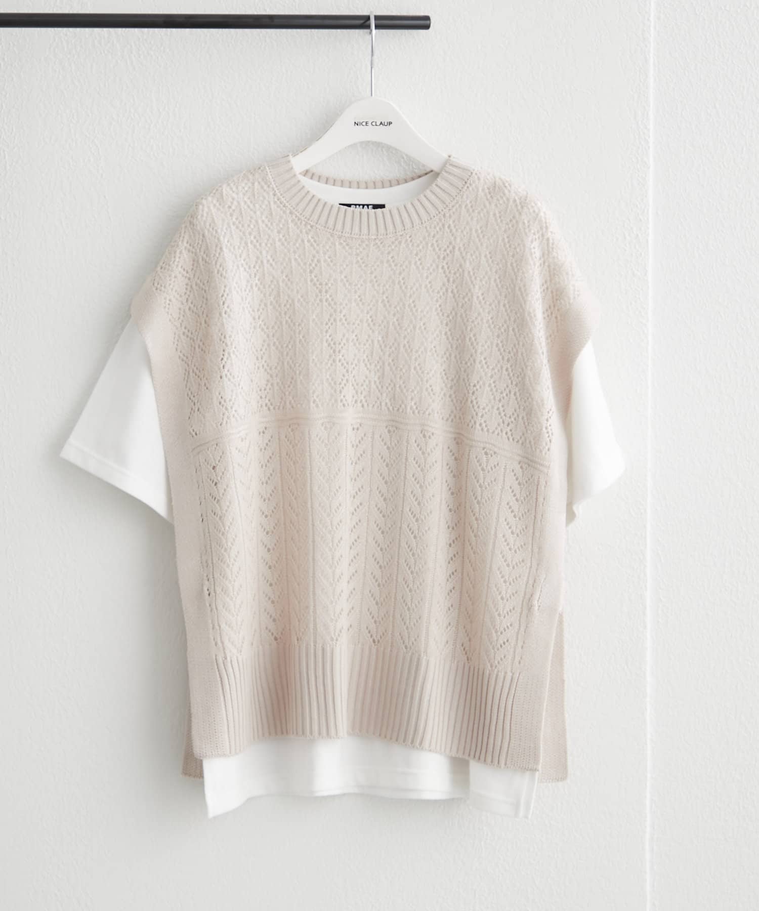 NICE CLAUP / OLIVE des OLIVE OUTLET(ナイスクラップ  / オリーブ デ オリーブ アウトレット) 新色登場【お得なセットitem】透かしベスト+TシャツSET