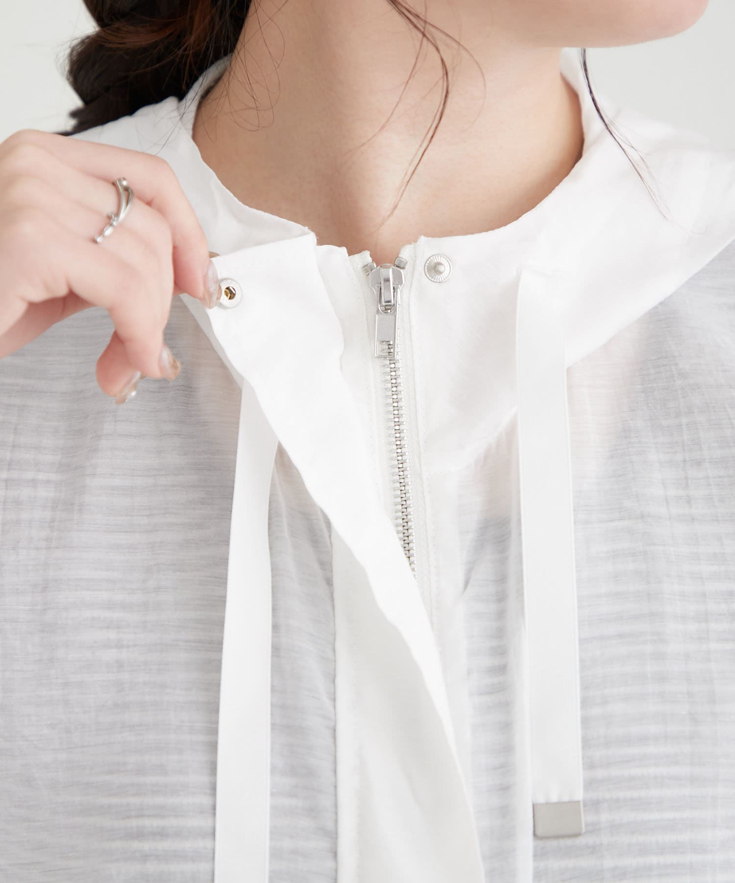 Remind me and forever(リマインドミーアンドフォーエバー) 【さっと羽織れる軽量アウター】配色ステッチシアーマンパ