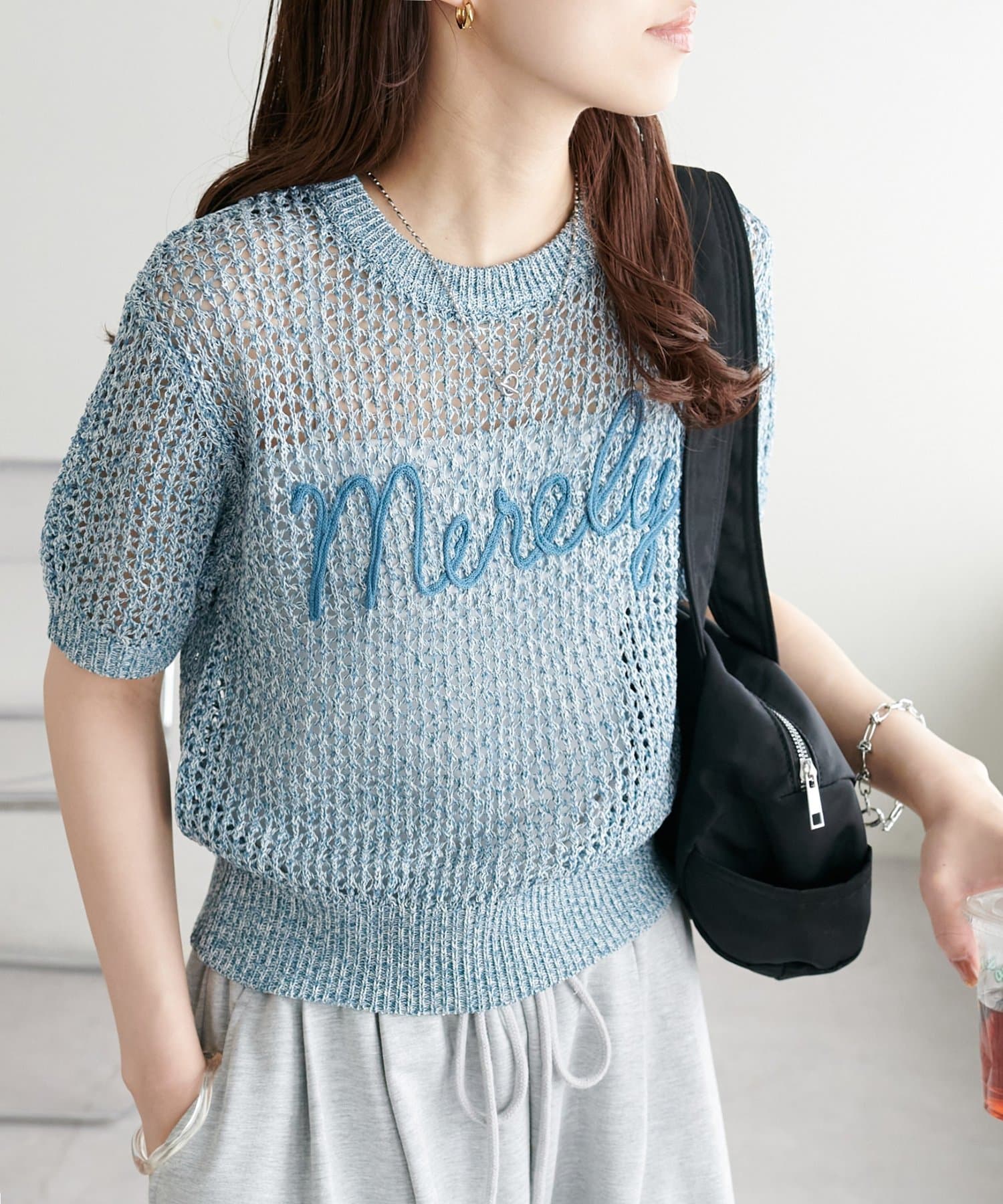 DISCOAT(ディスコート) 【WEB限定】コード刺繍ロゴプルオーバー