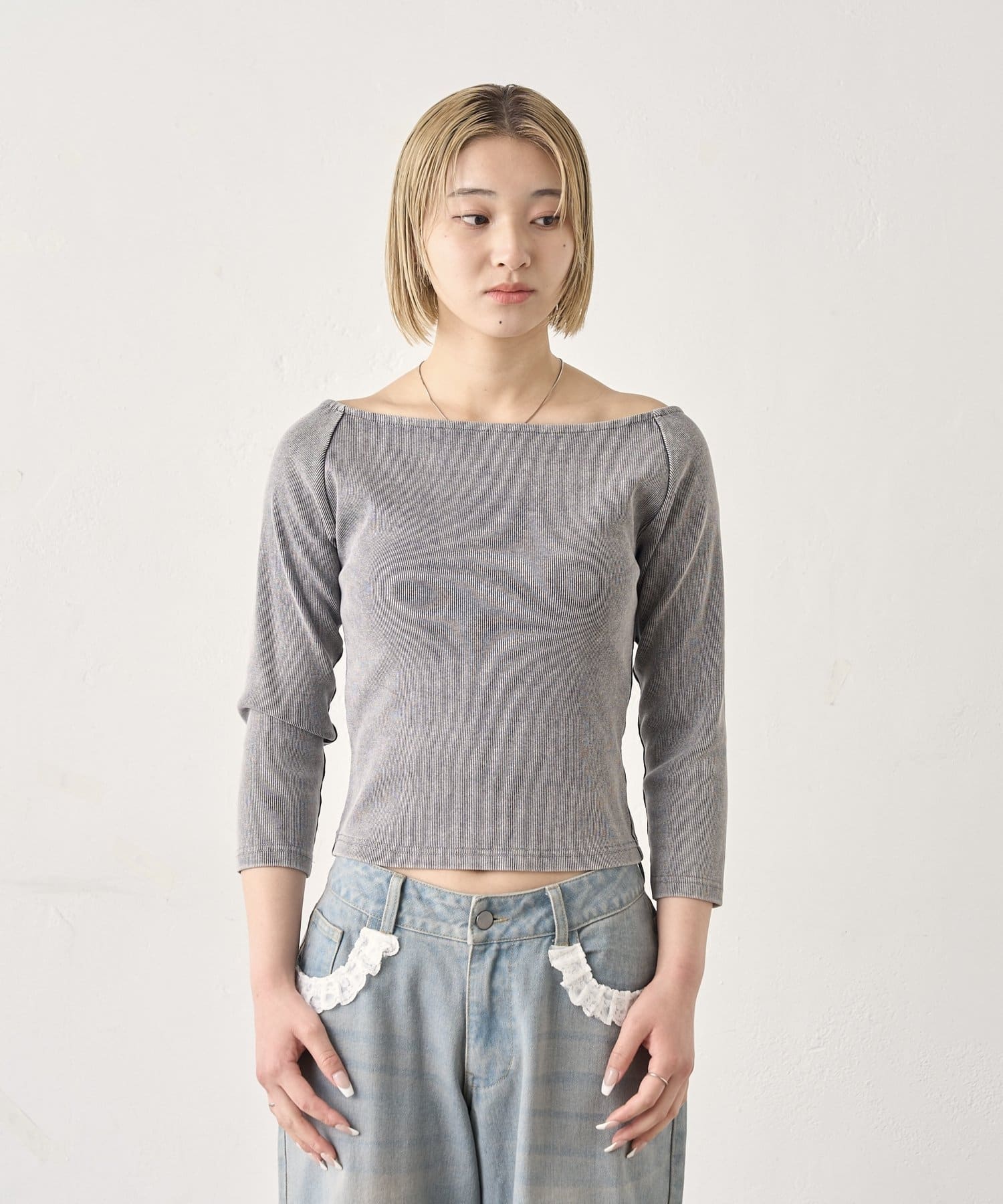 トップス user 前後2WAY】デザインリブトップス | WHO'S WHO gallery