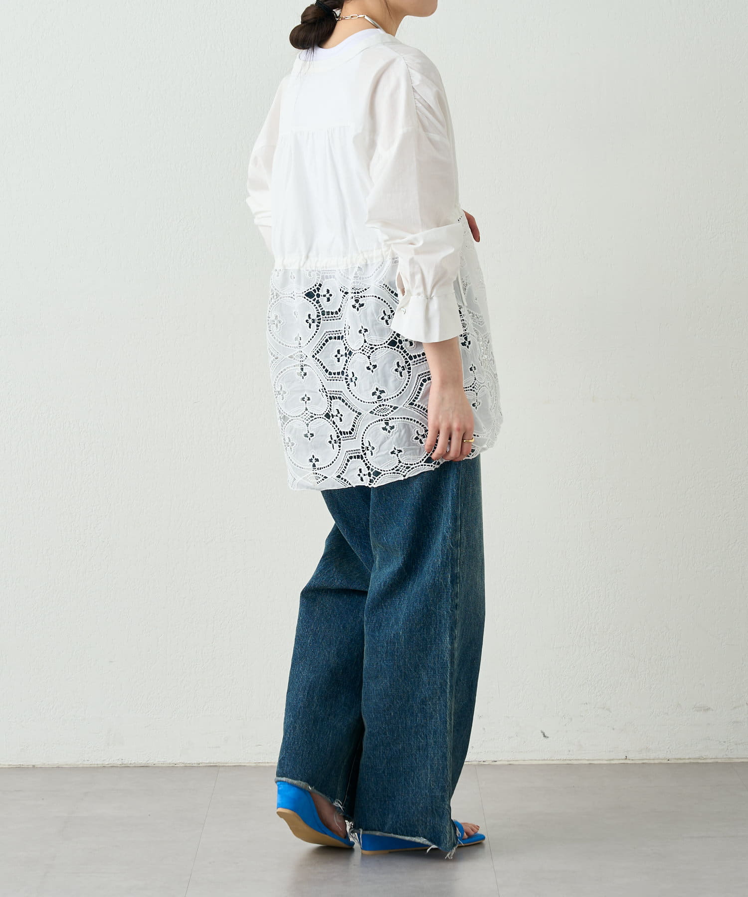 カットワークレースペプラムブラウス A-1079 | miie online store