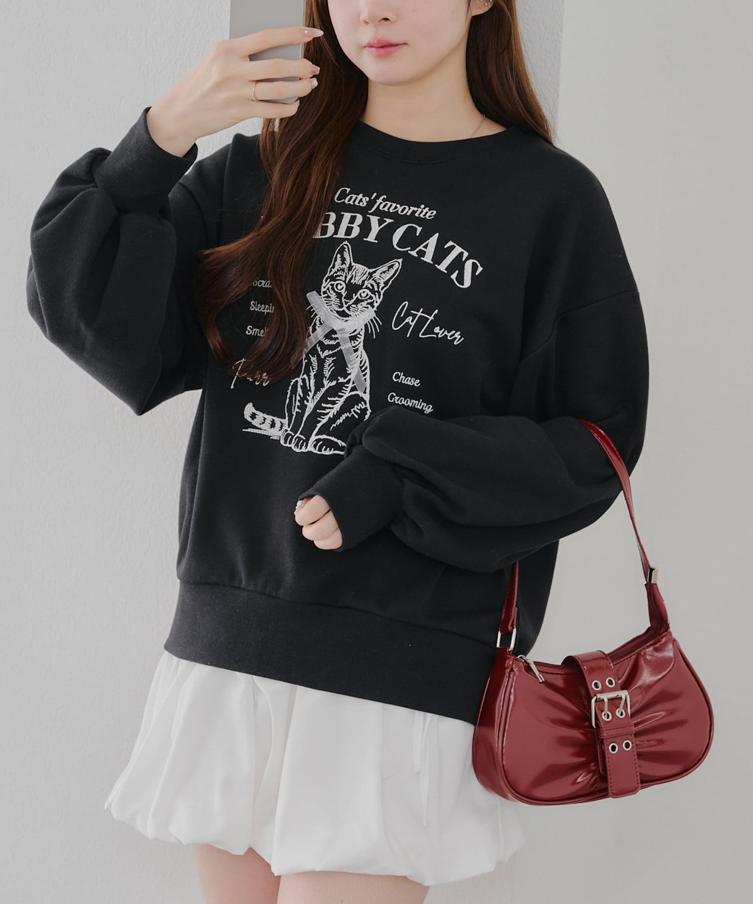 NICE CLAUP / OLIVE des OLIVE OUTLET(ナイスクラップ  / オリーブ デ オリーブ アウトレット) 【RMAF】リボンネコスウェット