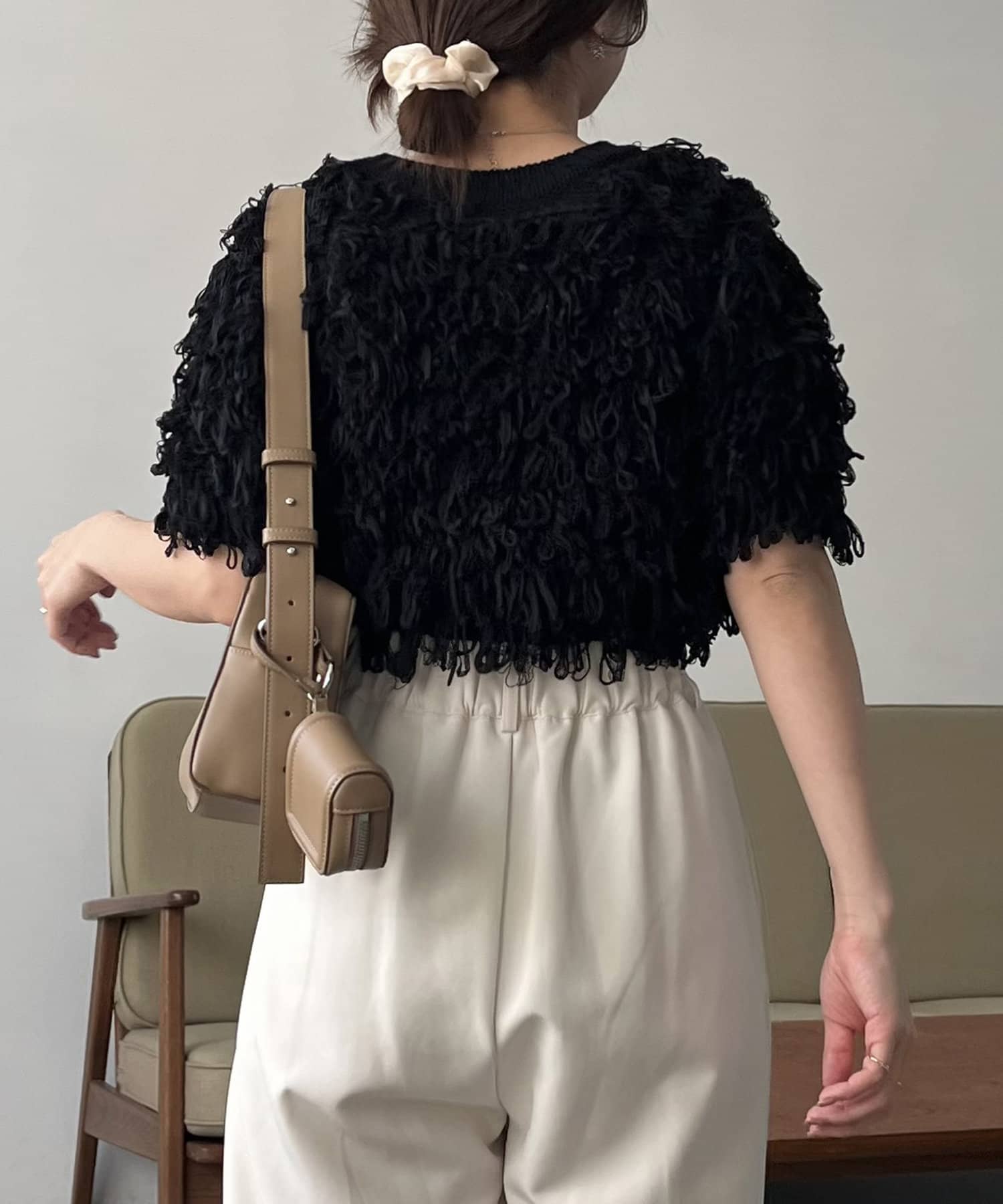 CAPRICIEUX LE'MAGE(カプリシュレマージュ) ループフリンジ半袖プルオーバー