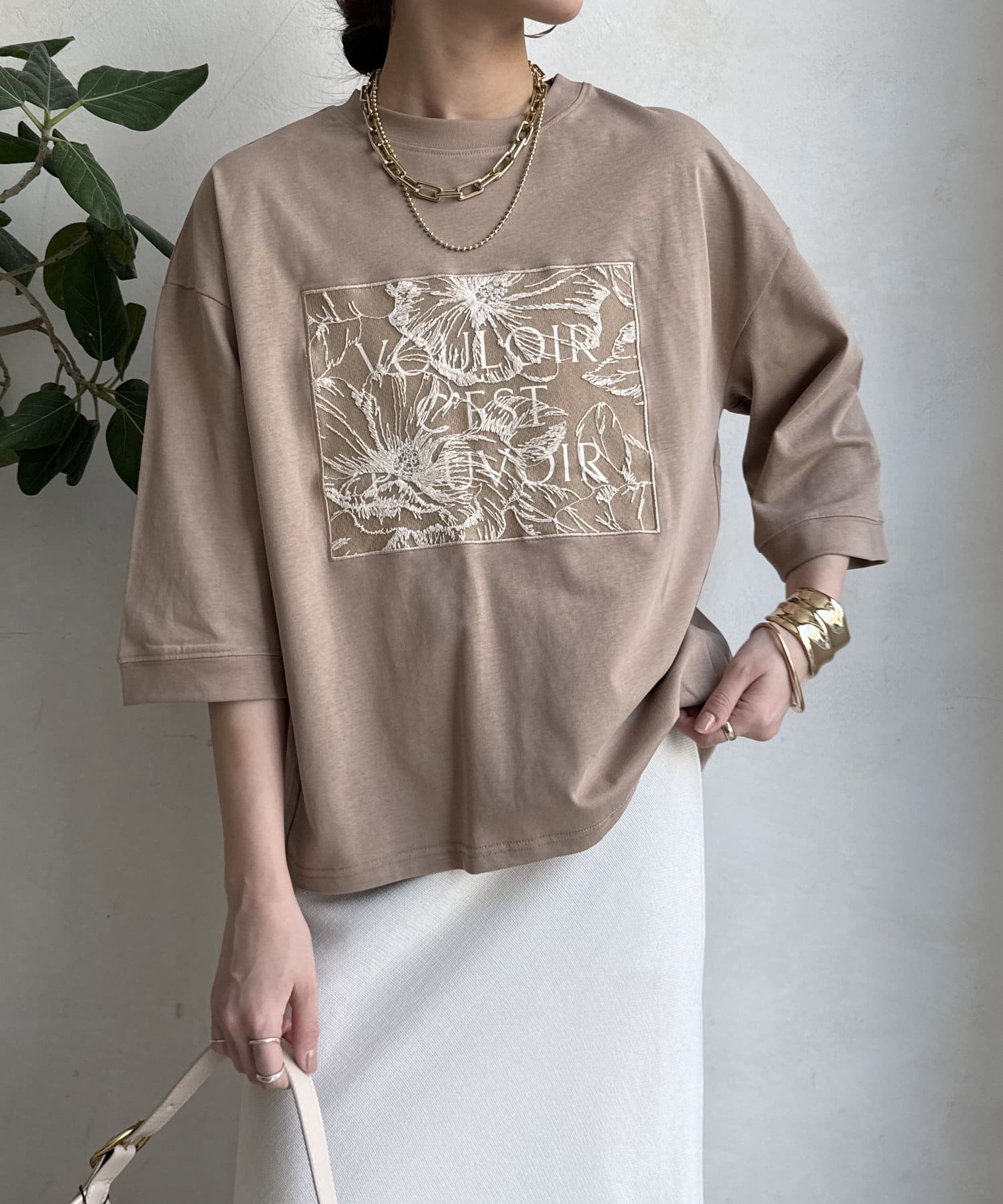 WEB限定】ロゴレース刺繍TEE | DOUDOU(ドゥドゥ)レディース