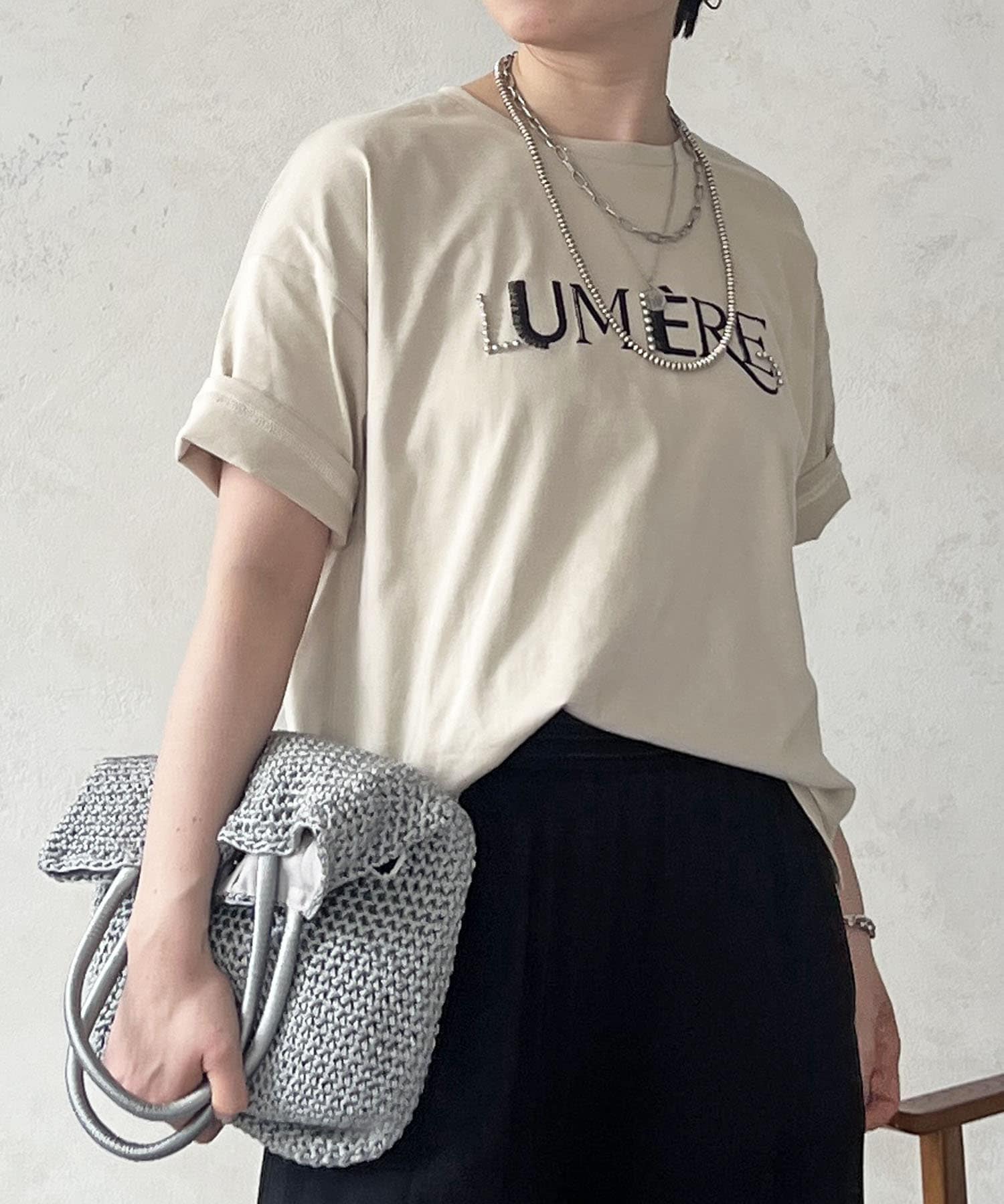 Croisiere(クロジエール) スタッズ刺繍TEE
