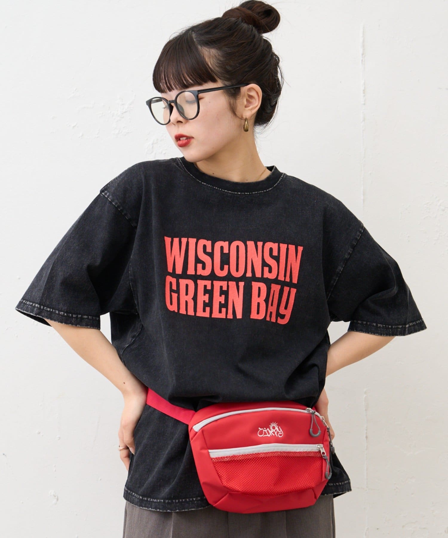 CIAOPANIC TYPY(チャオパニックティピー) 【UNISEX】アシッドウォッシュ加工ロゴTEE