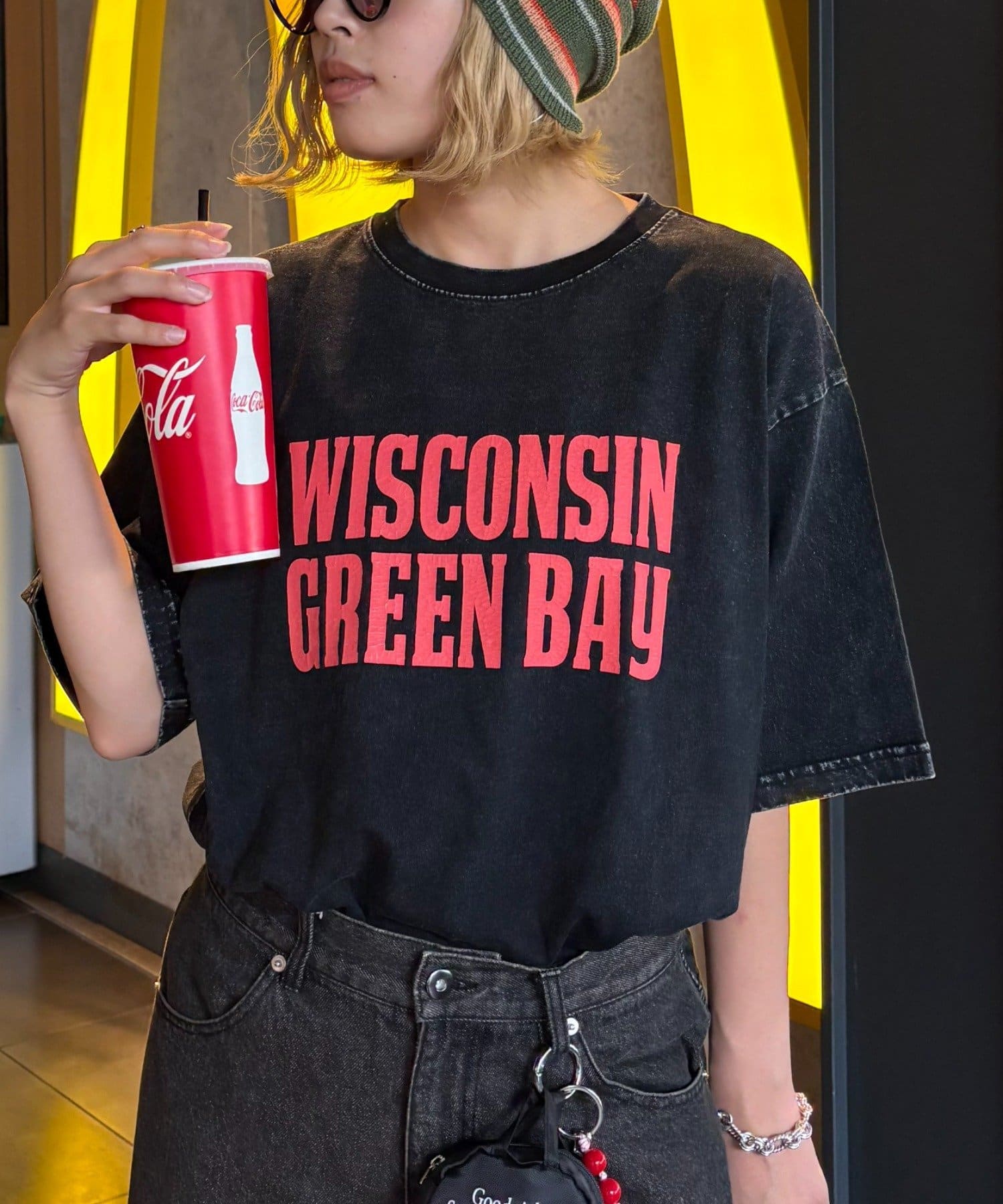 CIAOPANIC TYPY(チャオパニックティピー) 【UNISEX】アシッドウォッシュ加工ロゴTEE