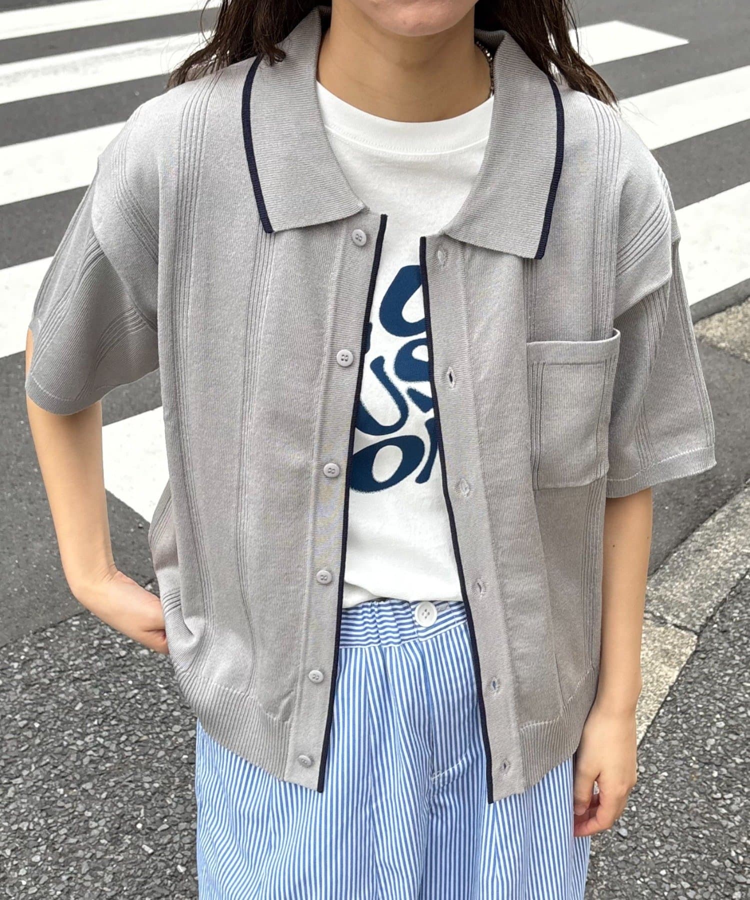 UNISEX】ストライプサマーニットカーディガン | CIAOPANIC TYPY