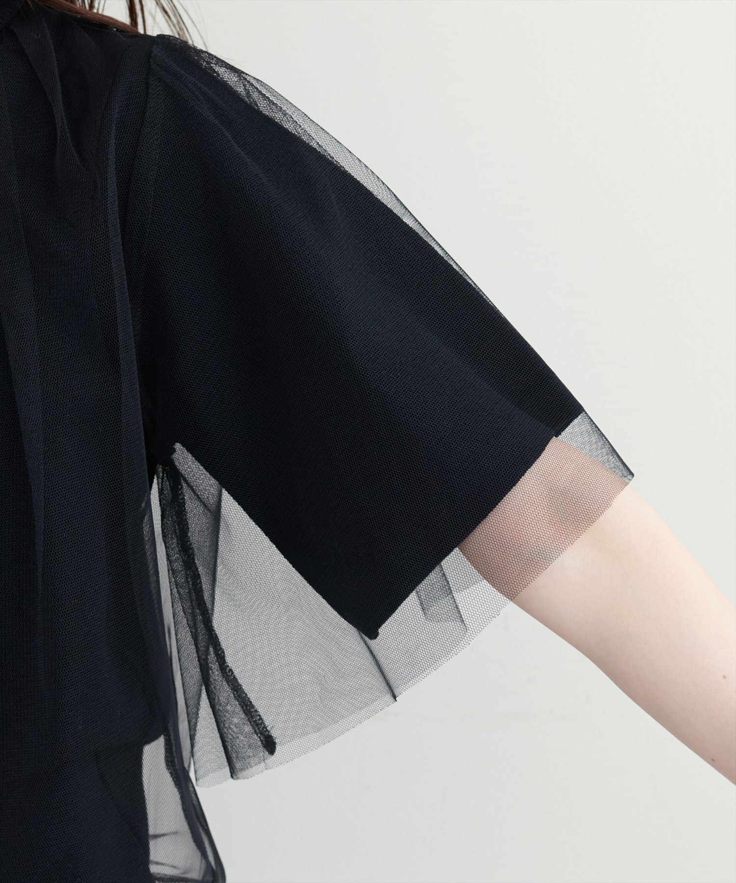 natural couture(ナチュラルクチュール) チュールレイヤードニットプルオーバー