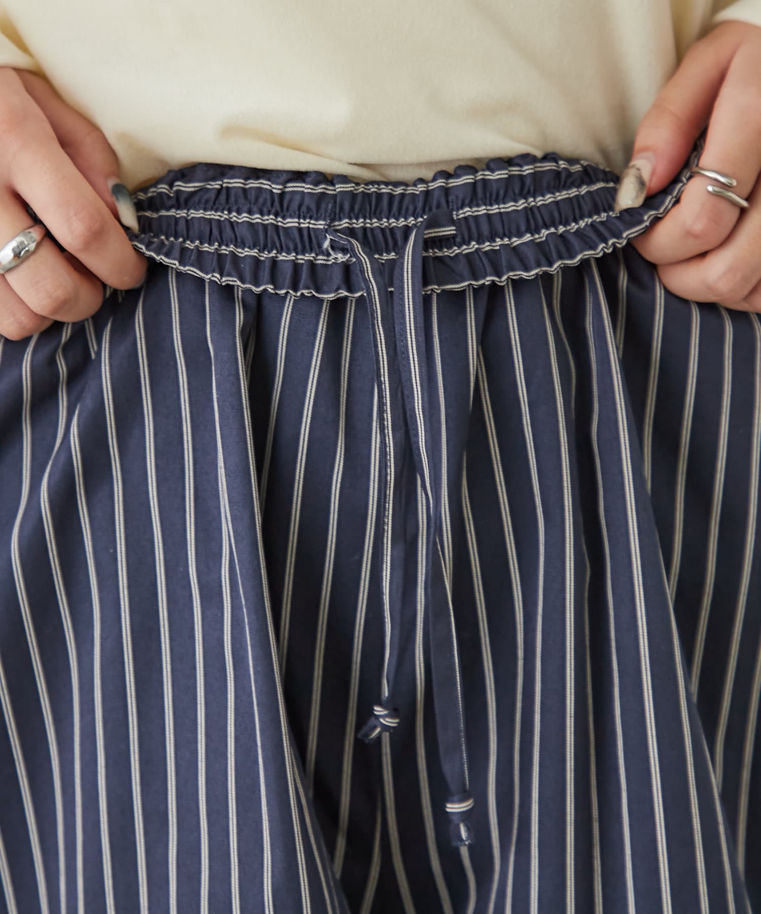 OUTLET(アウトレット) 【mystic】ストライプショートパンツ