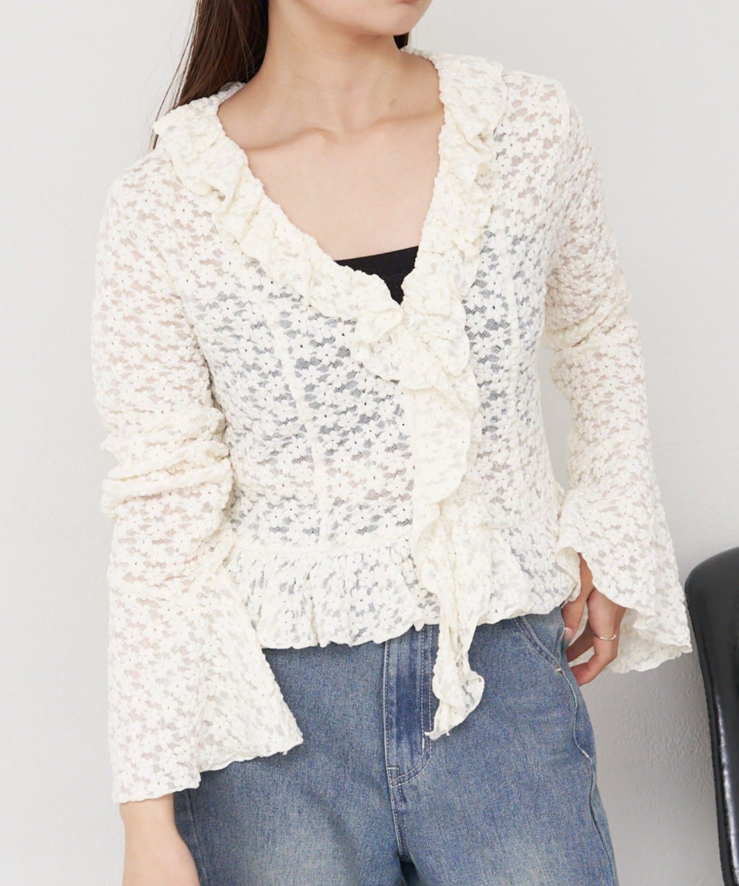 OUTLET(アウトレット) 【RAY CASSIN】2way ボリュームフリルブラウス