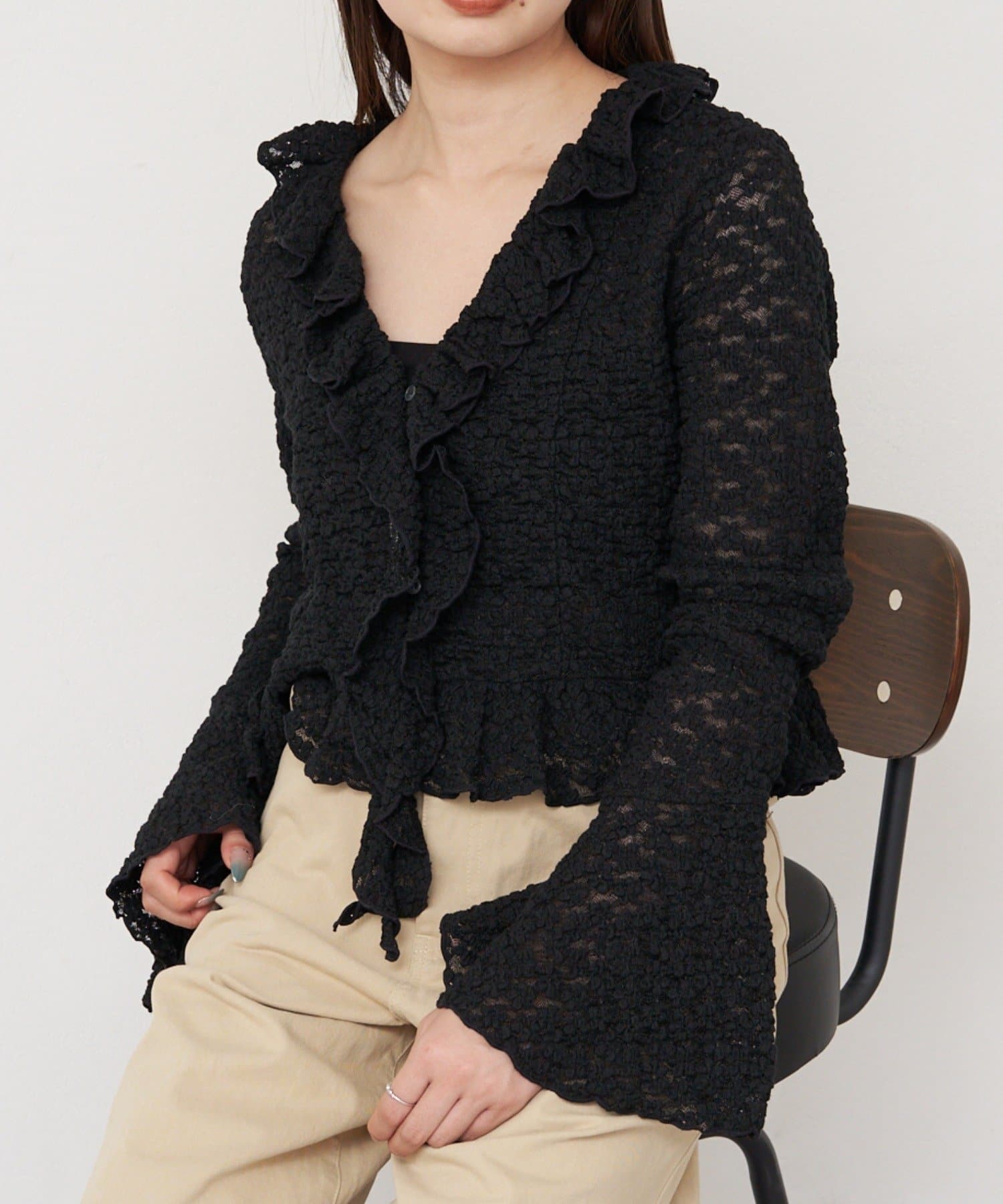 OUTLET(アウトレット) 【RAY CASSIN】2way ボリュームフリルブラウス