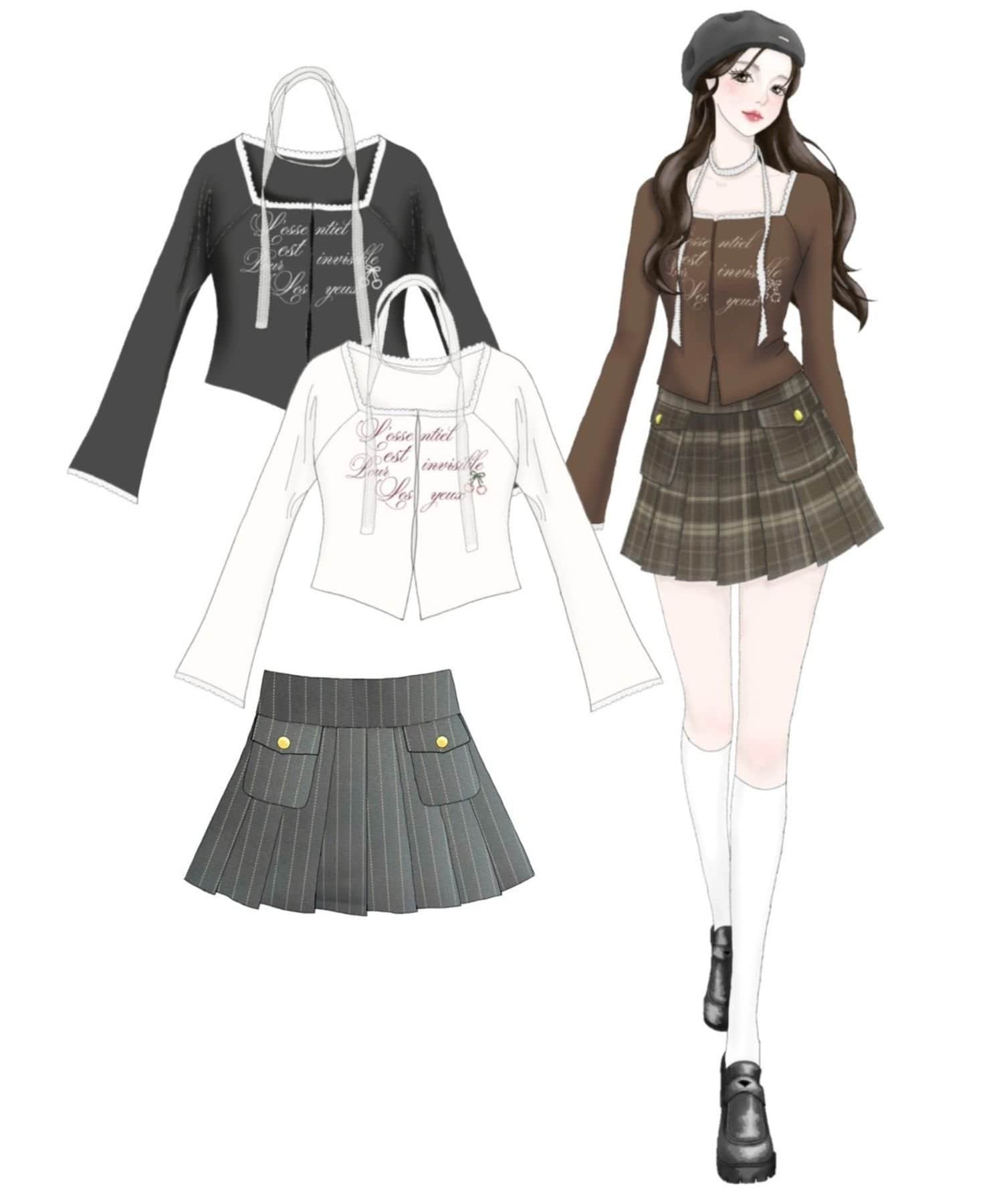 OLIVE des OLIVE(オリーブ デ オリーブ) 【インフルエンサー企画 】Shion プリーツミニスカート